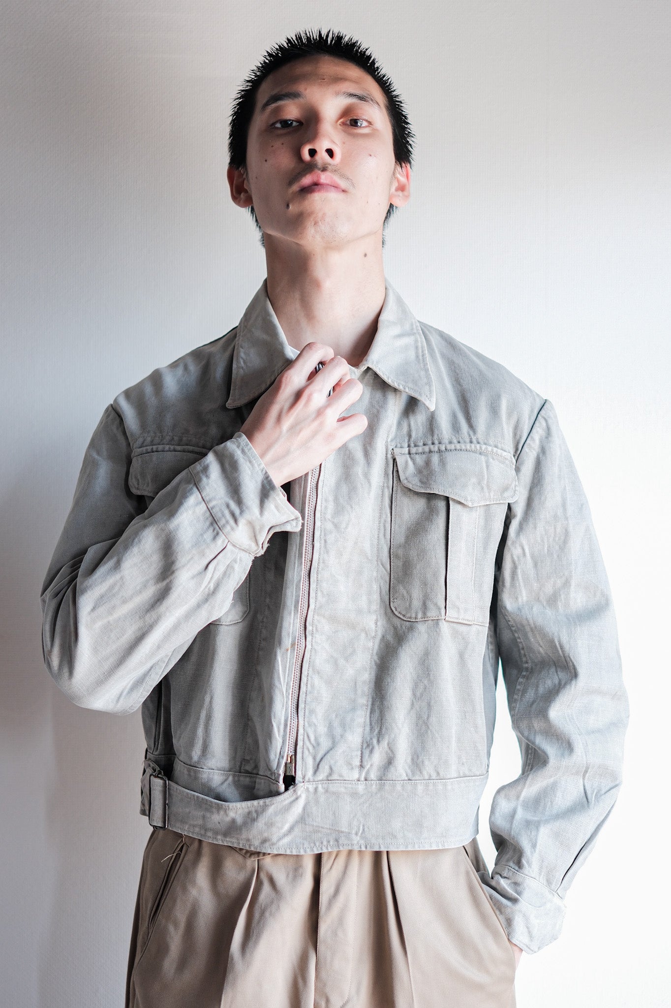 [~ 40) 프랑스 군대 M44 배틀 드레스 재킷 크기 .42 "수정"