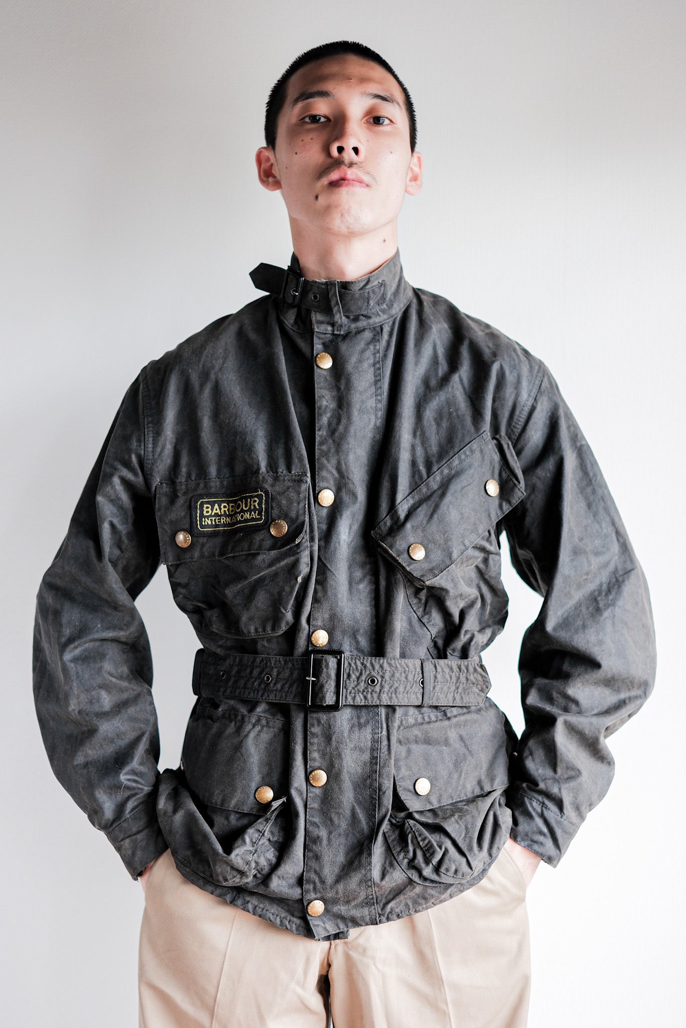【~80's】Vintage Barbour "INTERNATIONAL SUIT" 2 Crest Size.38