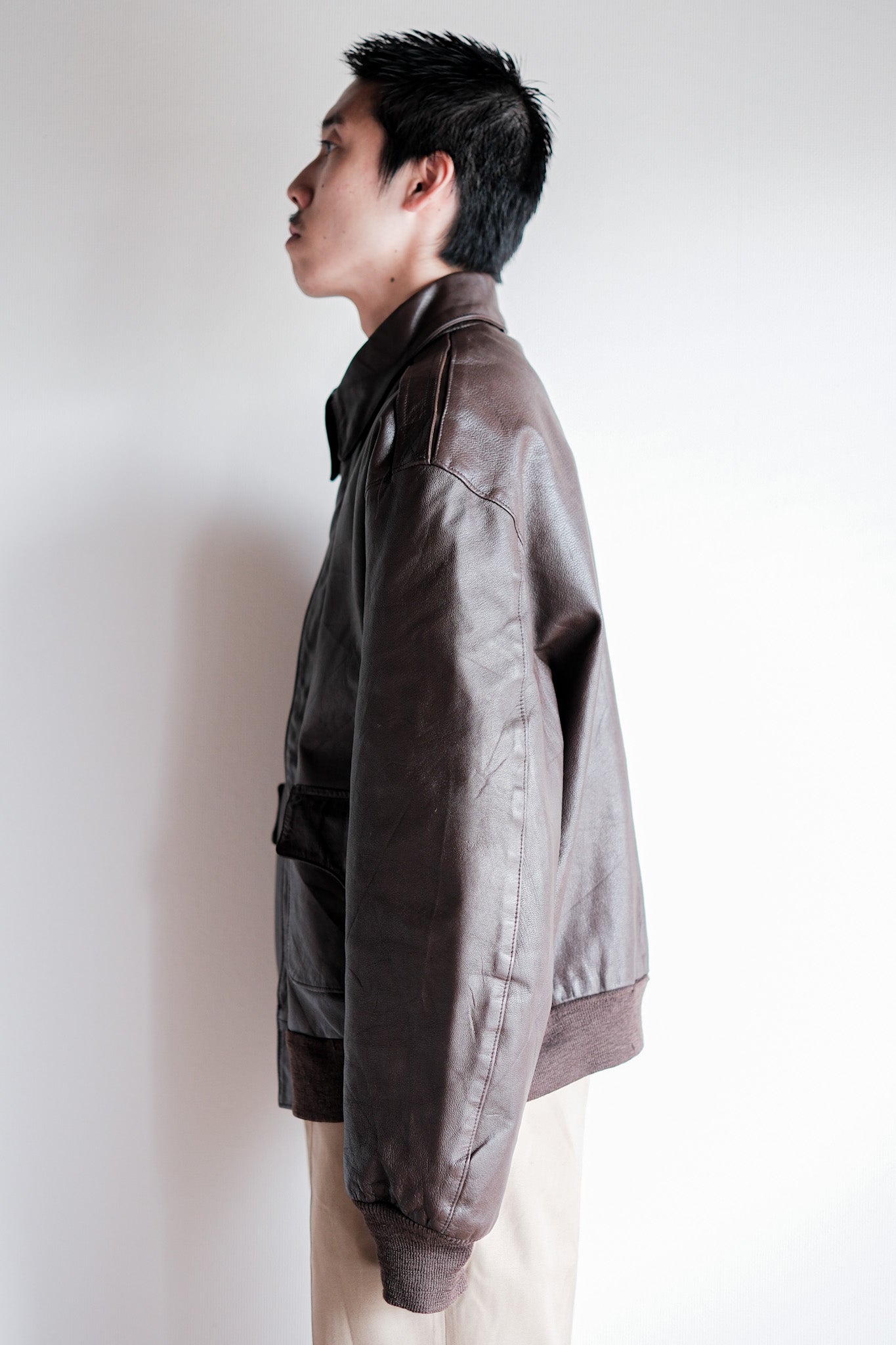 【~80's】Willis&Geiger A-2 Type Leather Flight Jacket Size.44 "Made in U.S.A."