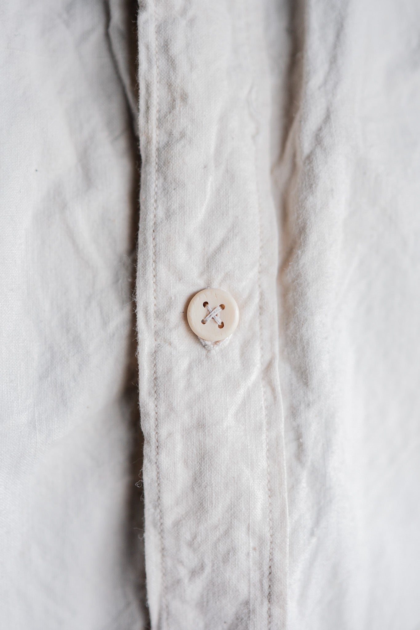 【Late 19th C】French Army of Africa Cotton Linen Coronial Shirt "Dead Stock"