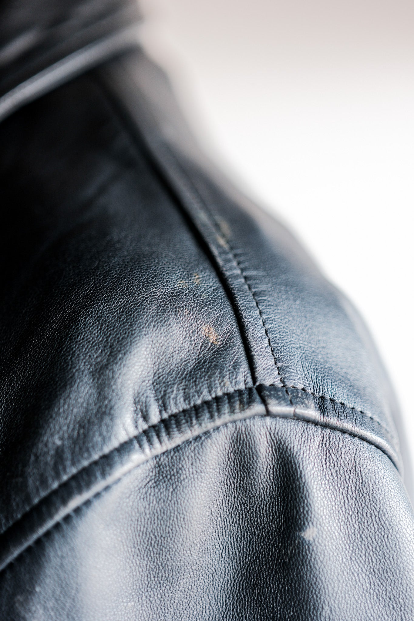 【~70's】French Air Force Pilot Leather Jacket With Chin Strap Size.100L