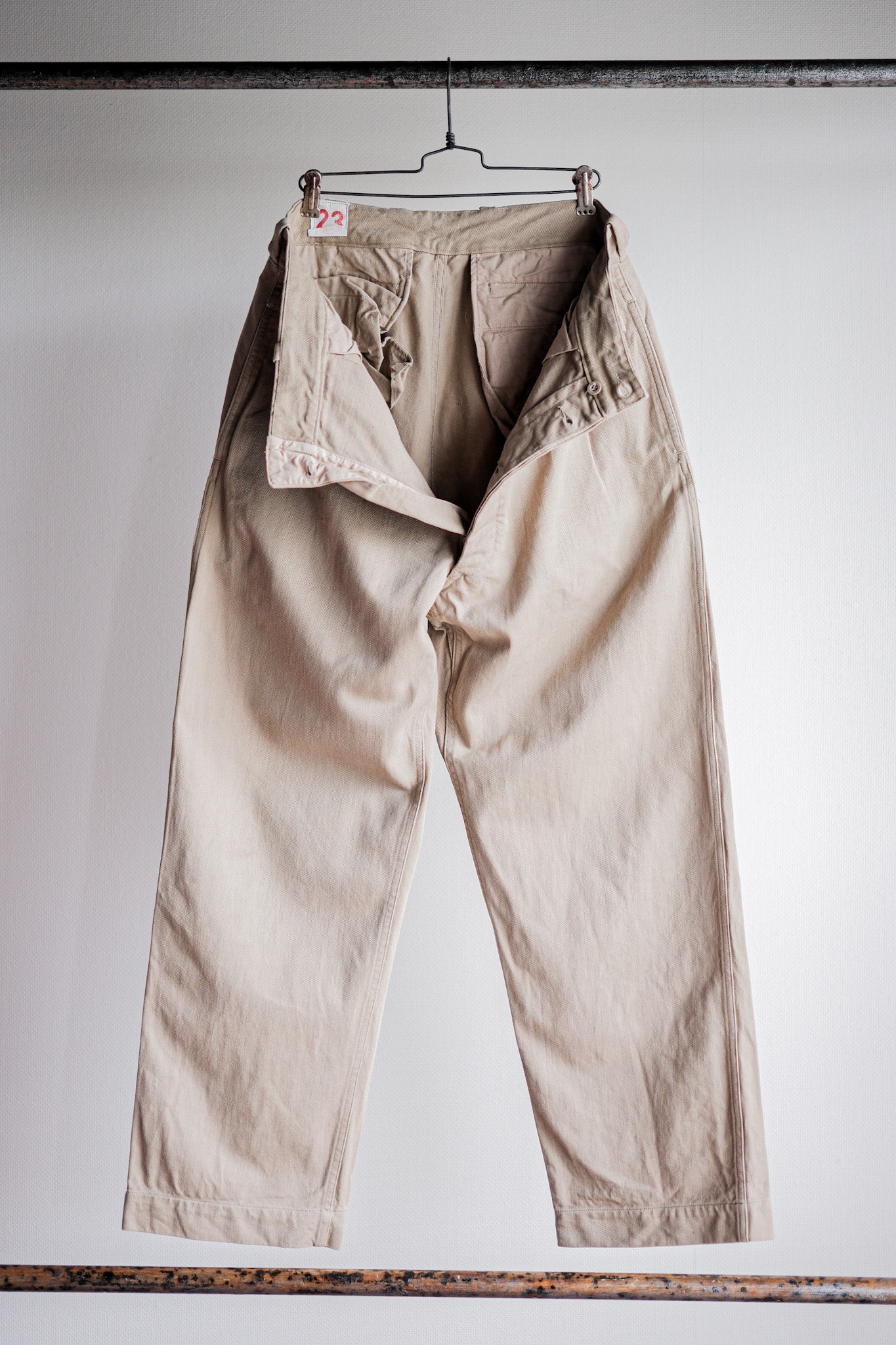 【~60's】French Army M52 Chino Trousers Size.23