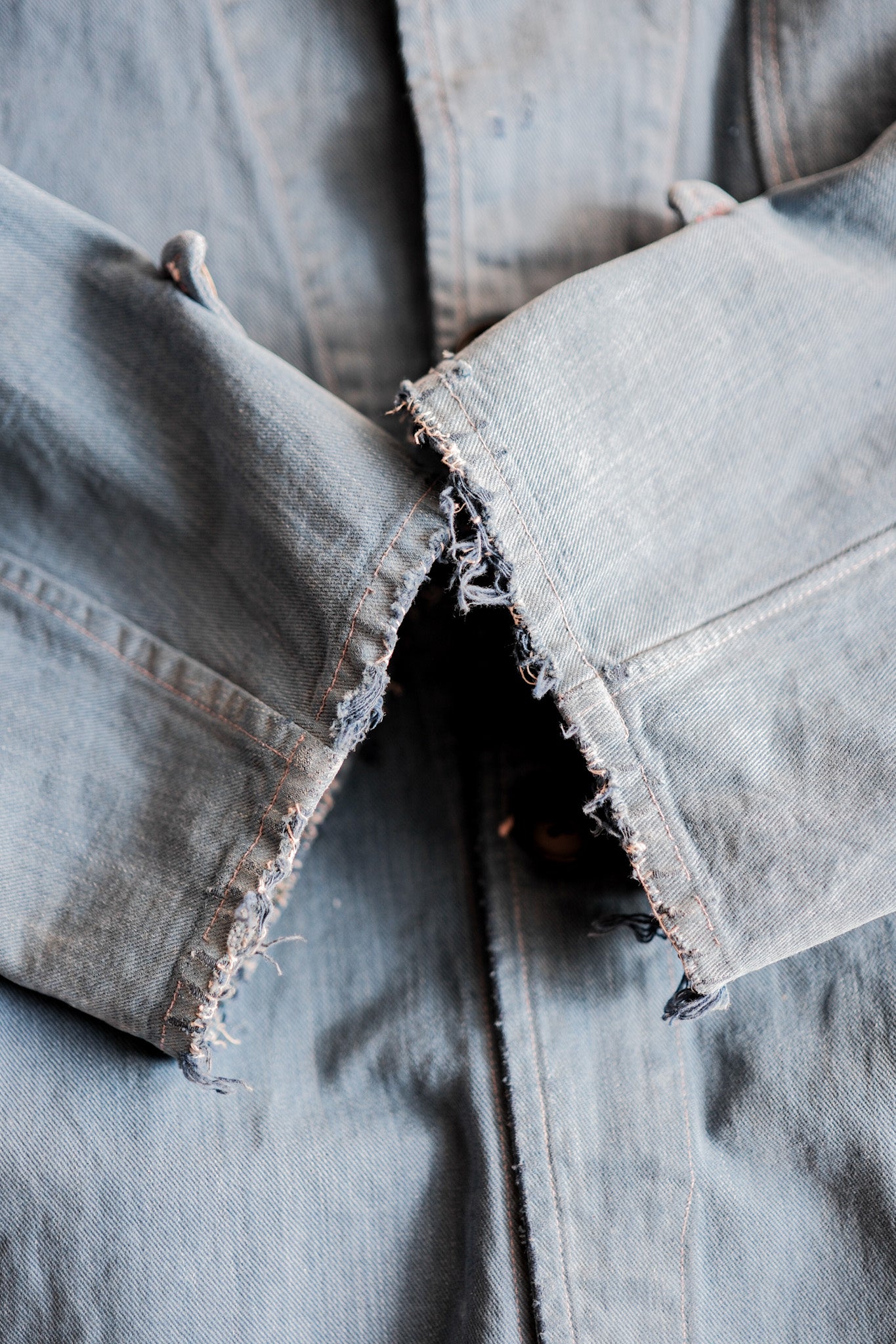 【~40’s】French Vintage Indigo Cotton Twill Lapel Work Jacket