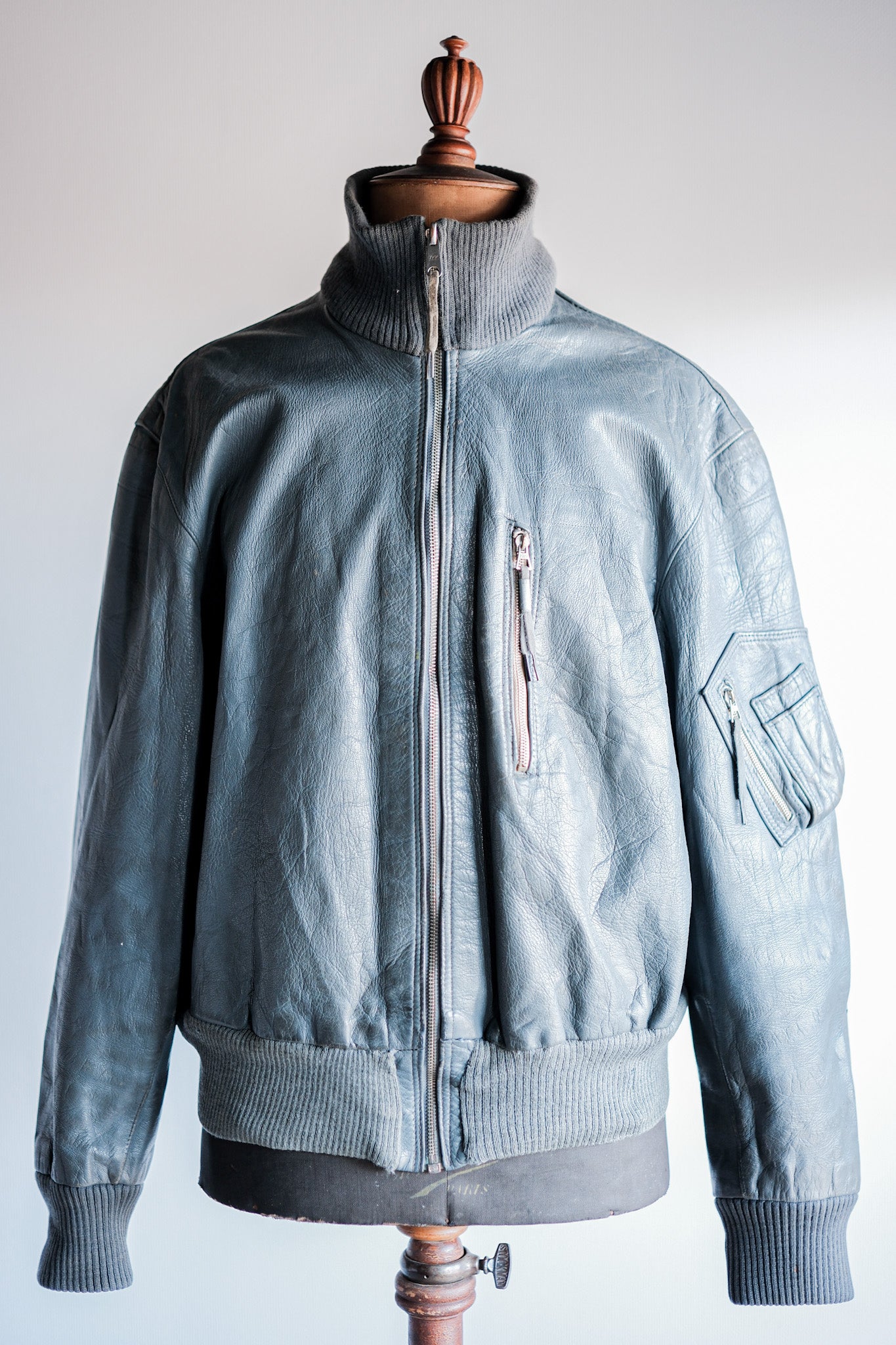 【~70’s】West German Air Force Pilot Leather Jacket Size.13