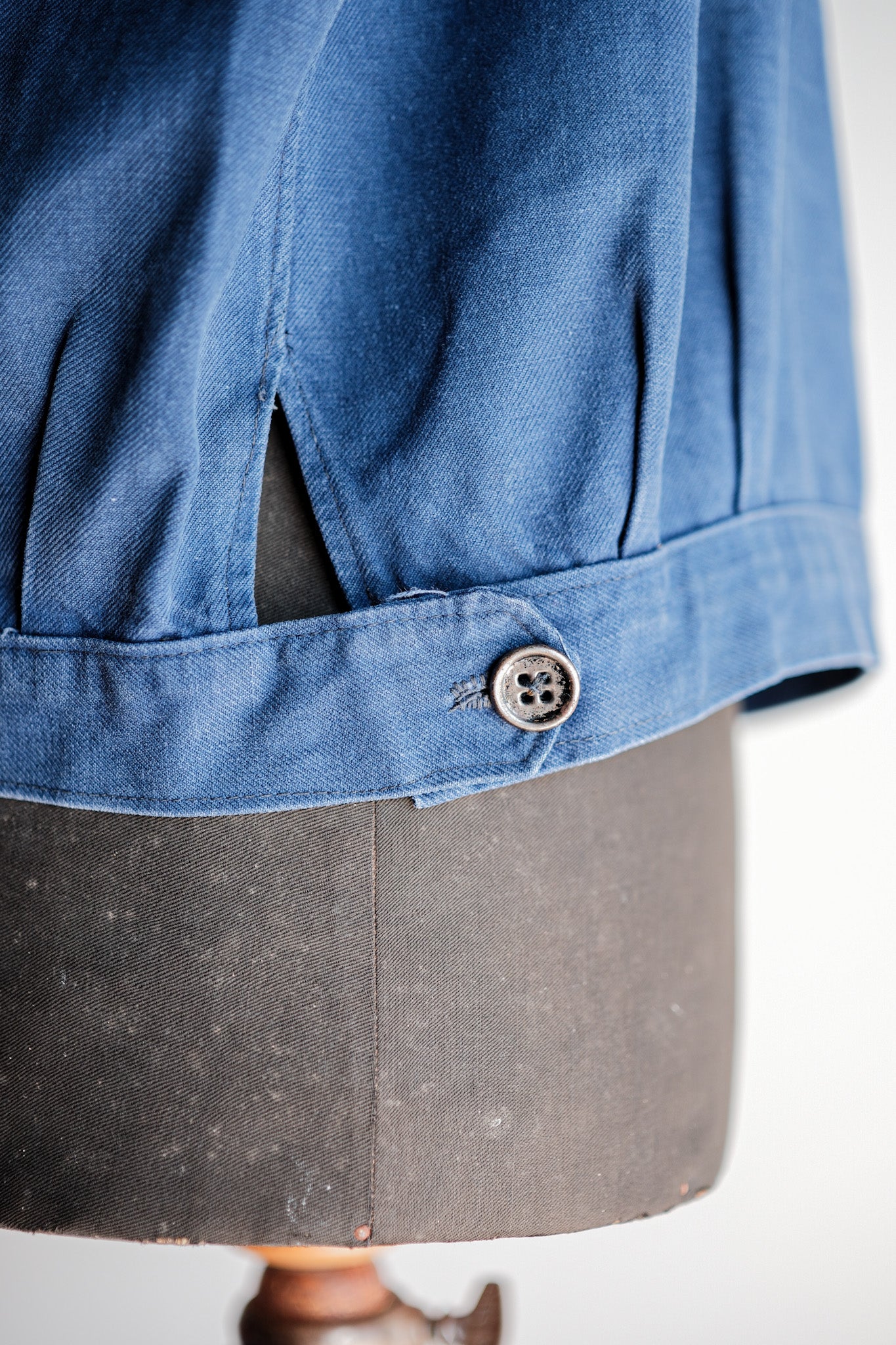 【~40’s】French Vintage Indigo Cotton Twill Cyclist Jacket