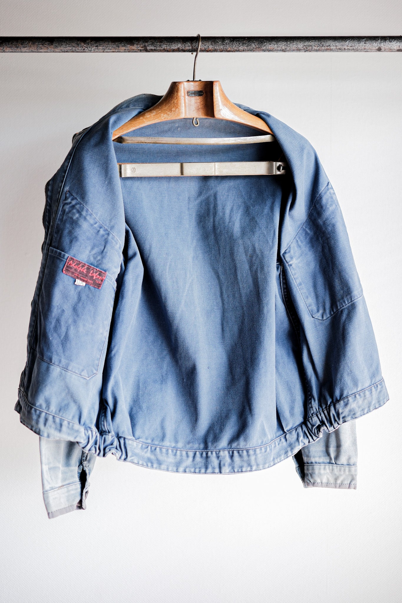 【~50’s】French Vintage Blue Cotton Twill Cyclist Jacket "Adolphe Lafont"