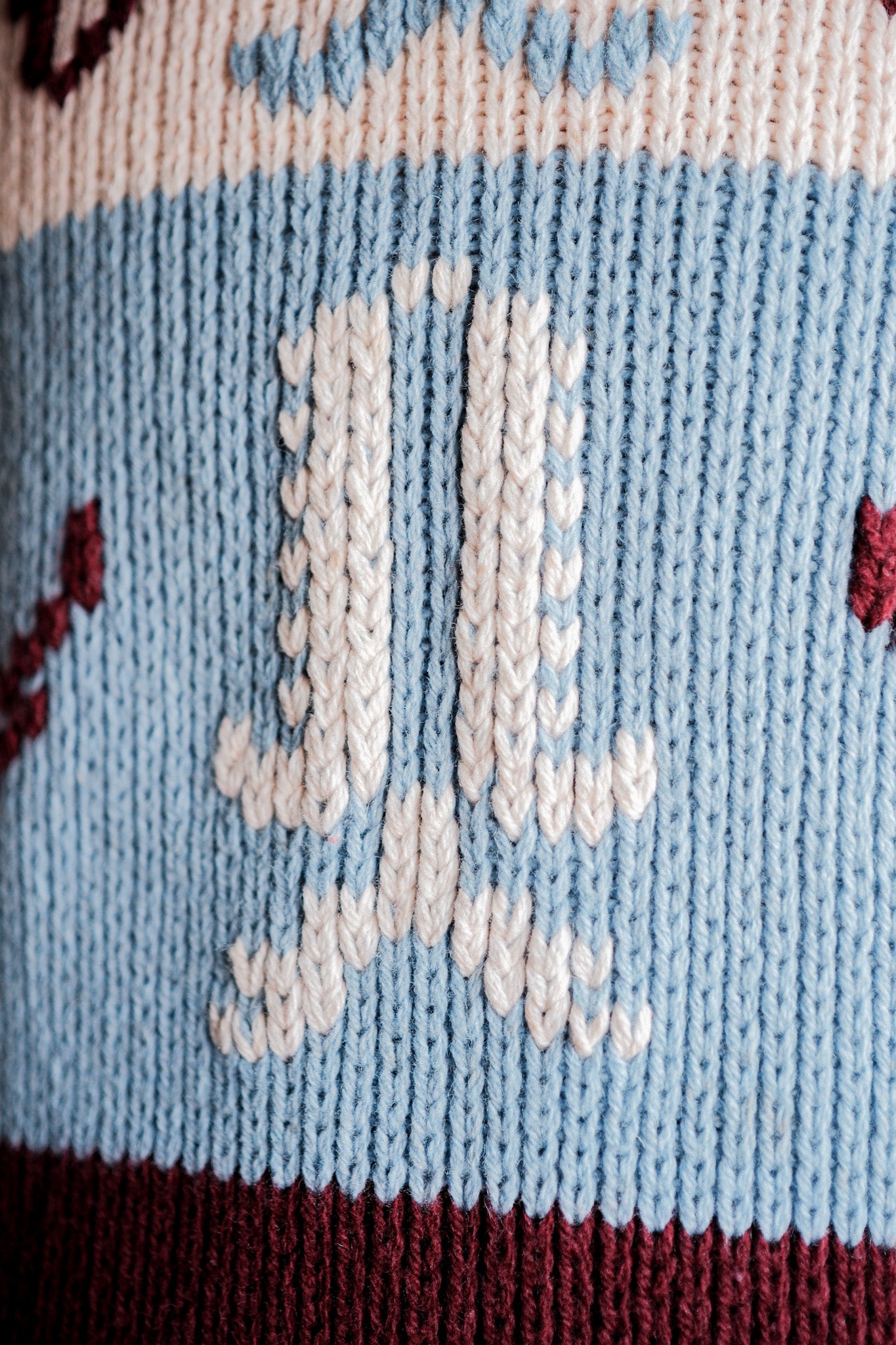 【~60's】British Vintage Fisherman Crew Neck Wool Jumper "Handmade"