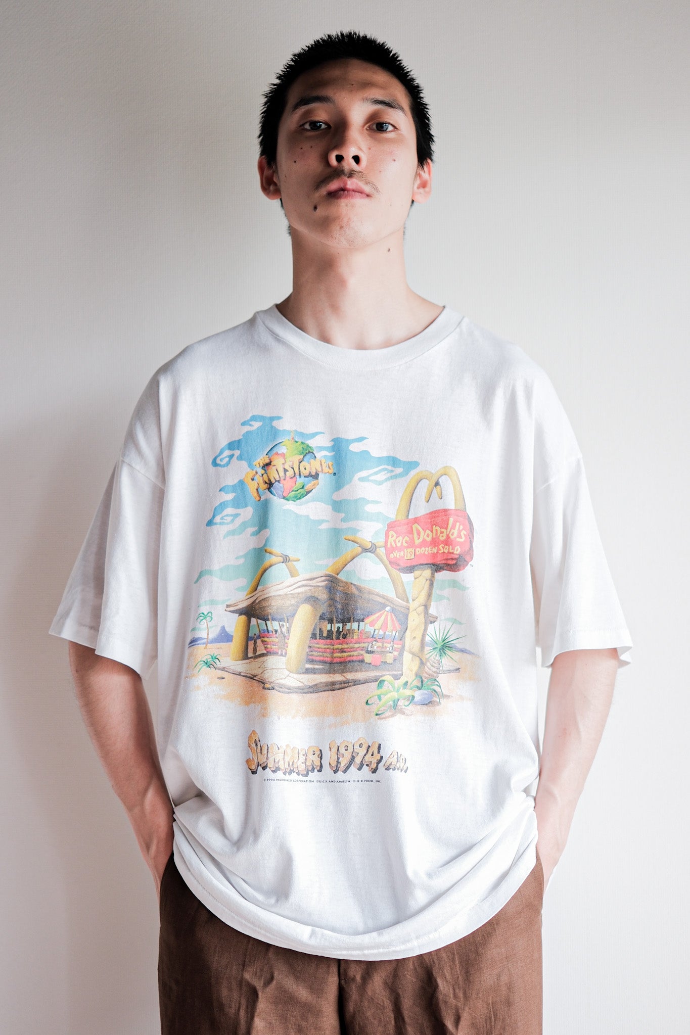 【~90's】Vintage Movie Print T-shirt Size.XL "The Flintstones" "Made in U.S.A."