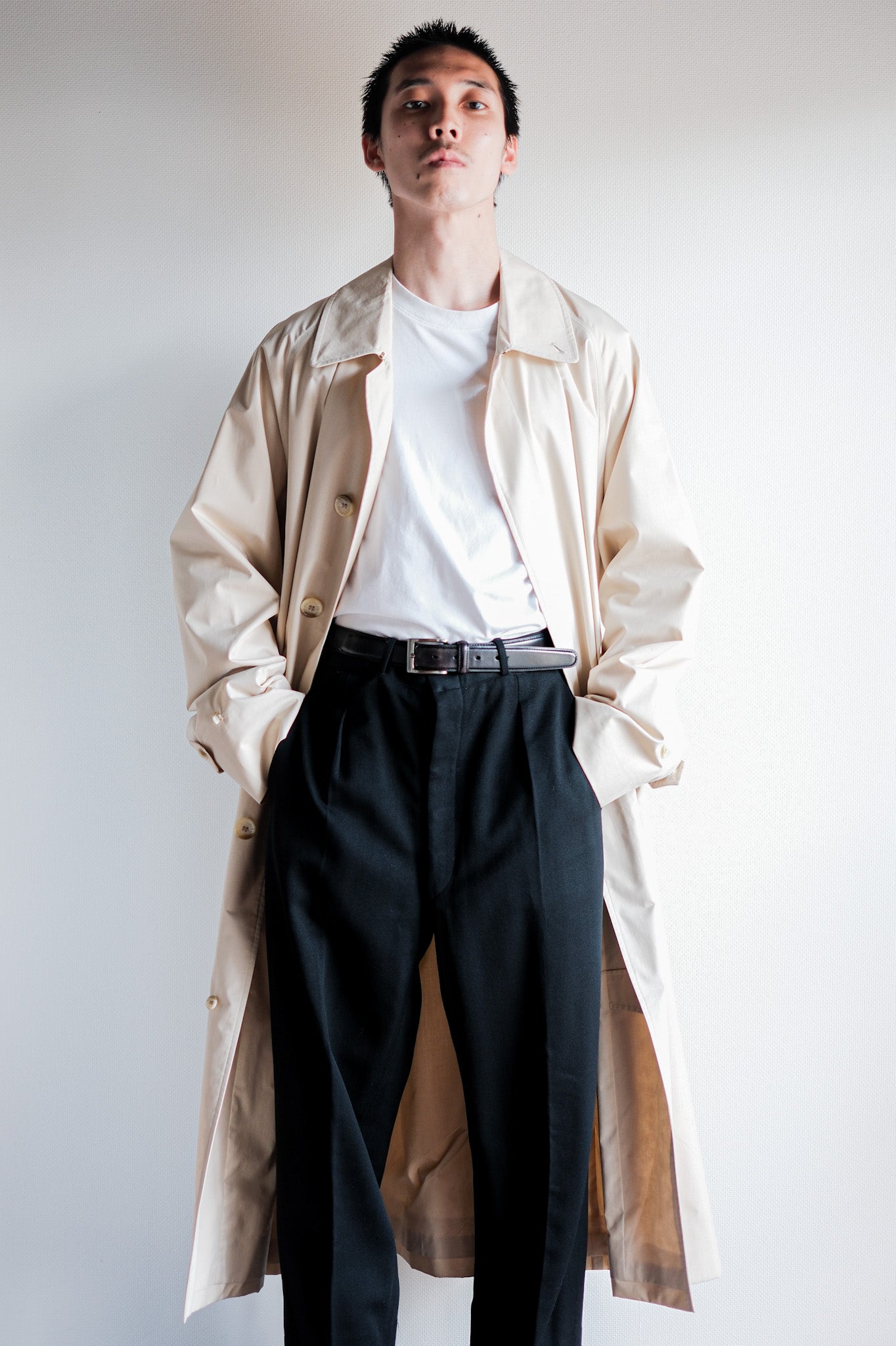 【~80's】Vintage Burberrys Single Raglan Balmacaan Belted Coat Size.50RL "MUSOU"