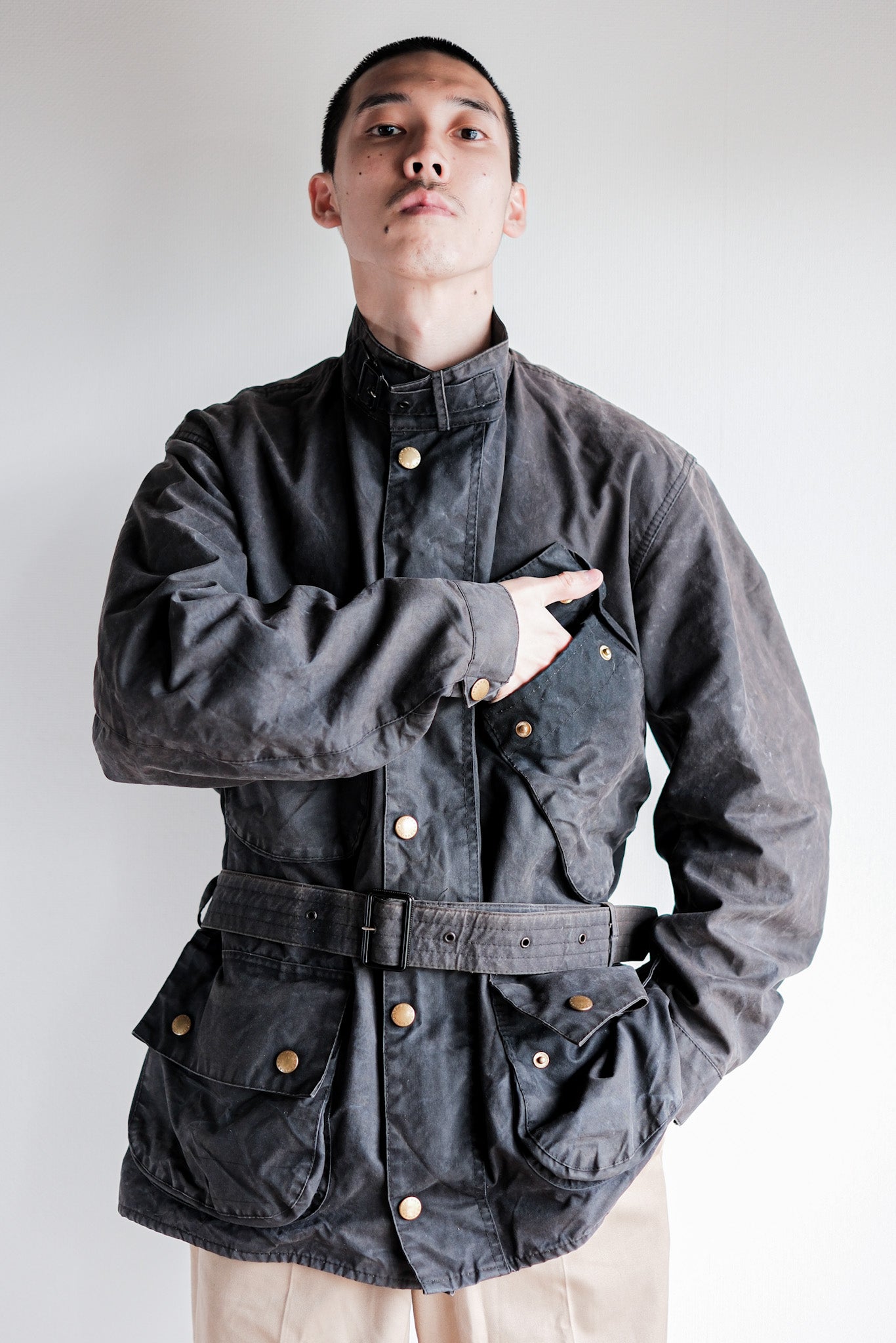 【~90's】Vintage Barbour "BEACON JACKET" 3 Crest "Unusual Lining"