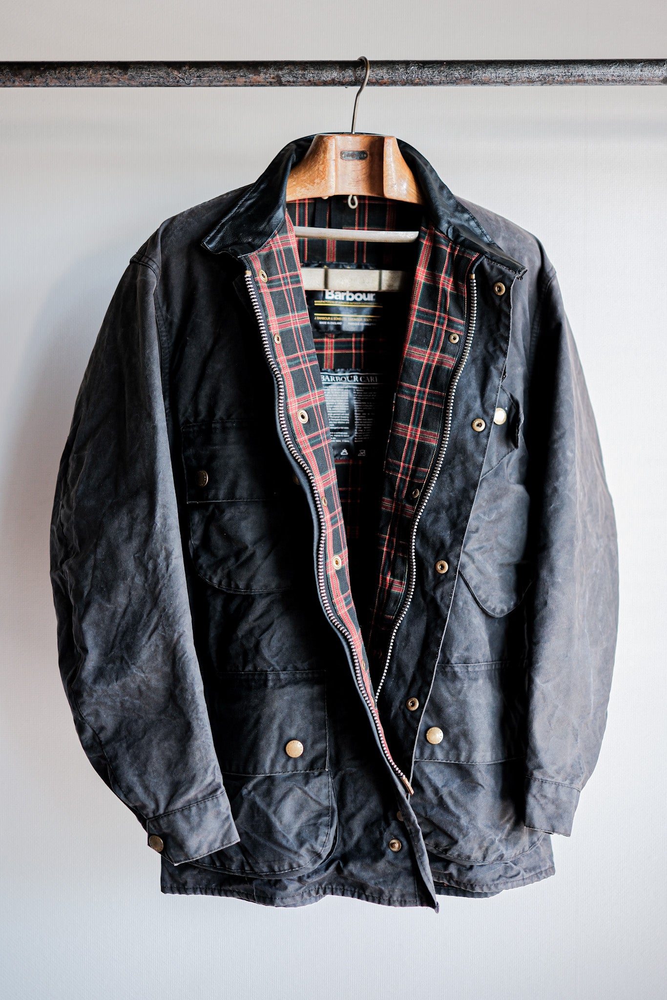 【~90's】Vintage Barbour "BEACON JACKET" 3 Crest "Unusual Lining"
