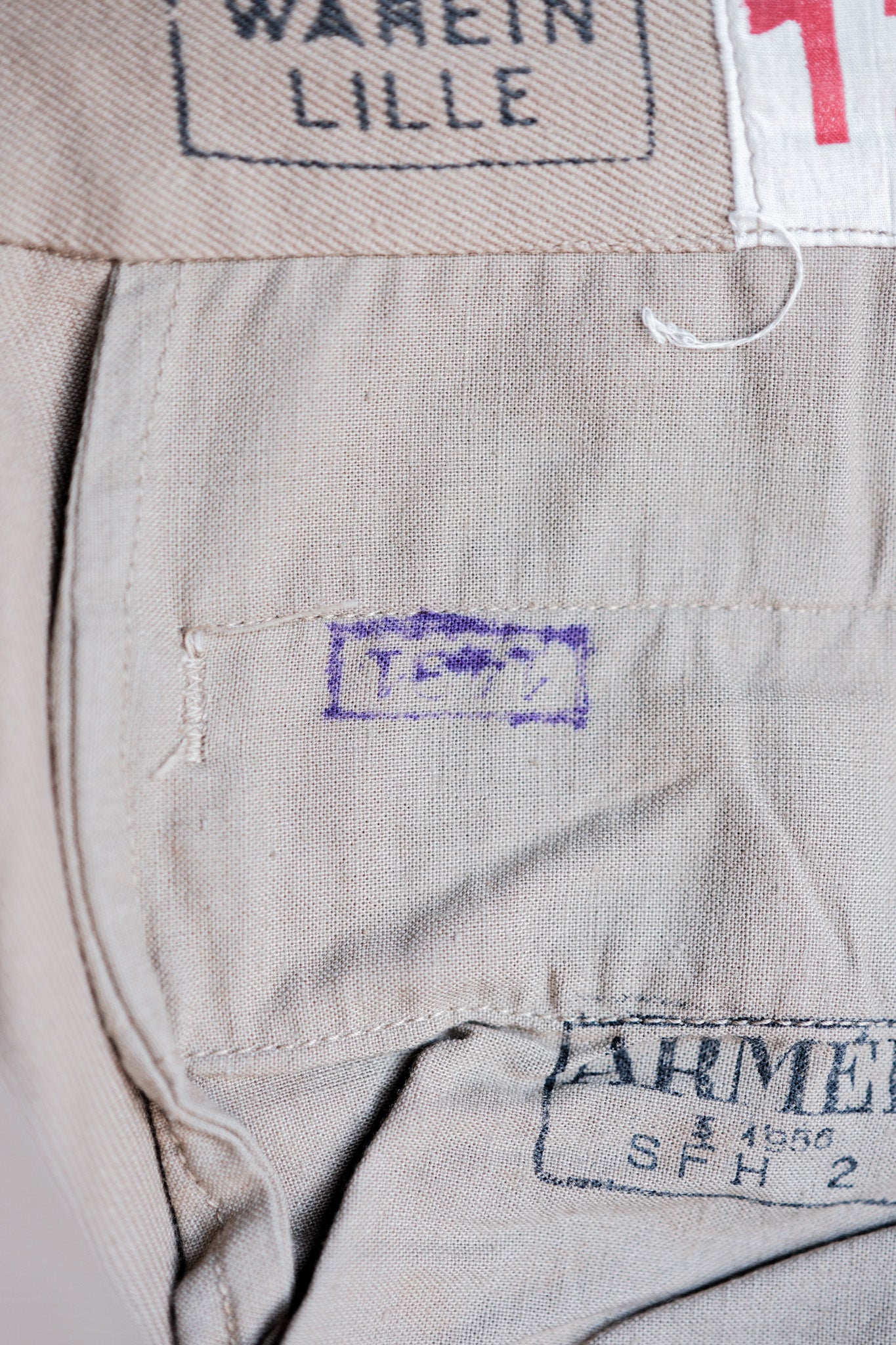 【~50's】French Army M52 Chino Trousers Size.12 "Dead Stock"