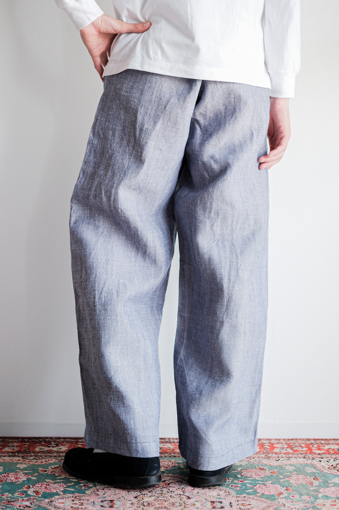 【~50's】French Navy Ramie Linen Sailor Pants Size.C-4 "Dead Stock"