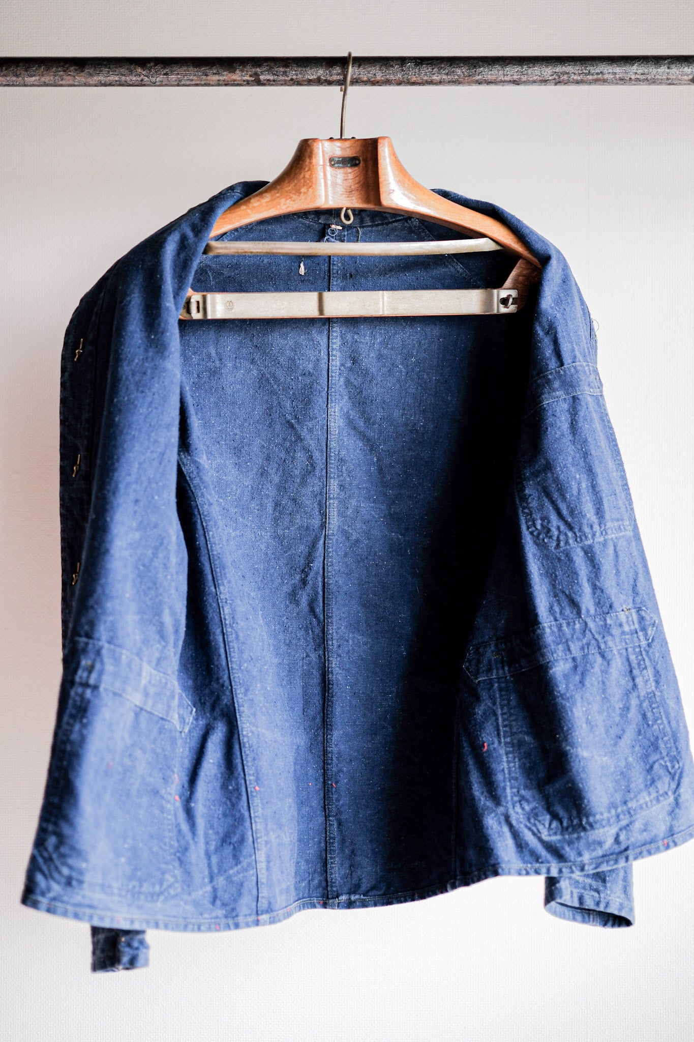 【~40's】German Vintage Indigo Linen Firefighter Jacket