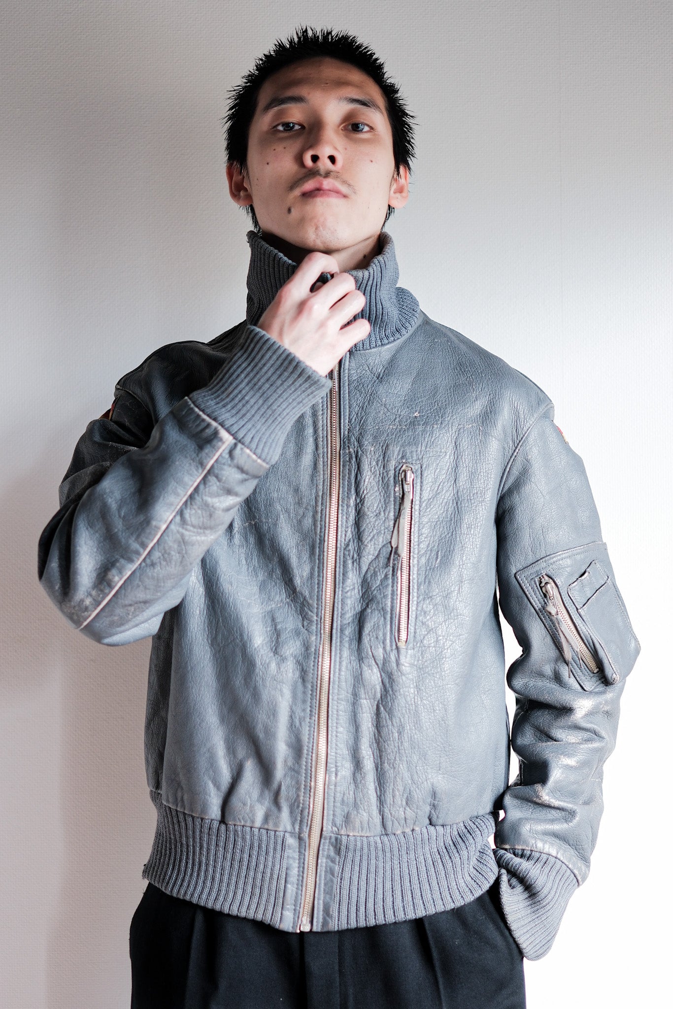 【~70’s】West German Air Force Pilot Leather Jacket Size.3
