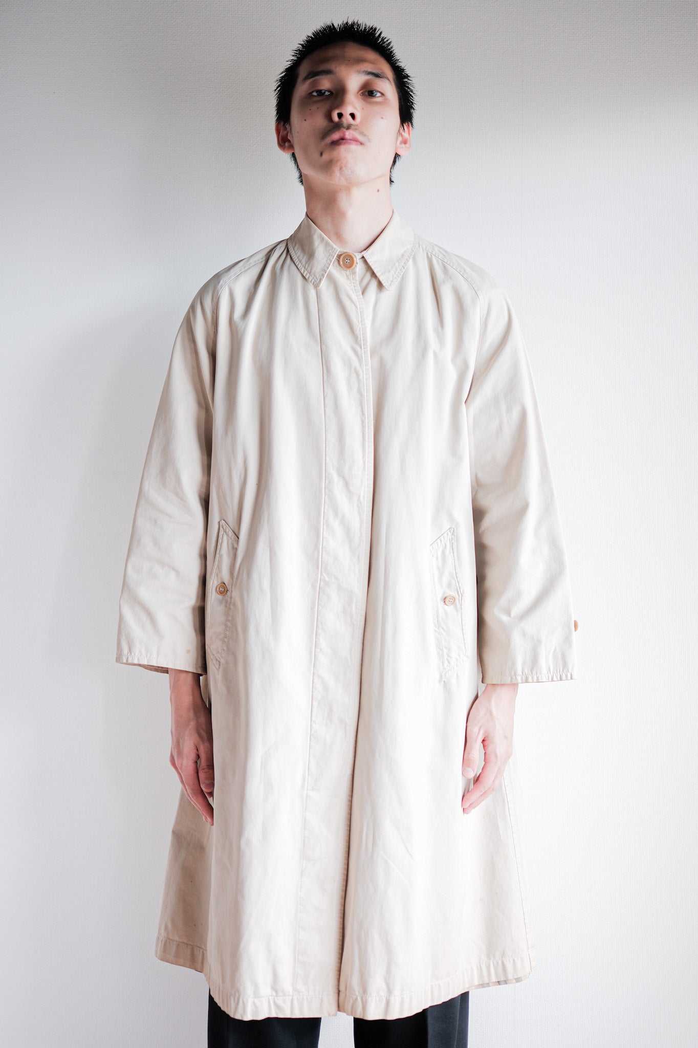 【~50's】Vintage Burberrys Single Raglan Balmacaan Coat C100 for Ladies "Made in France"