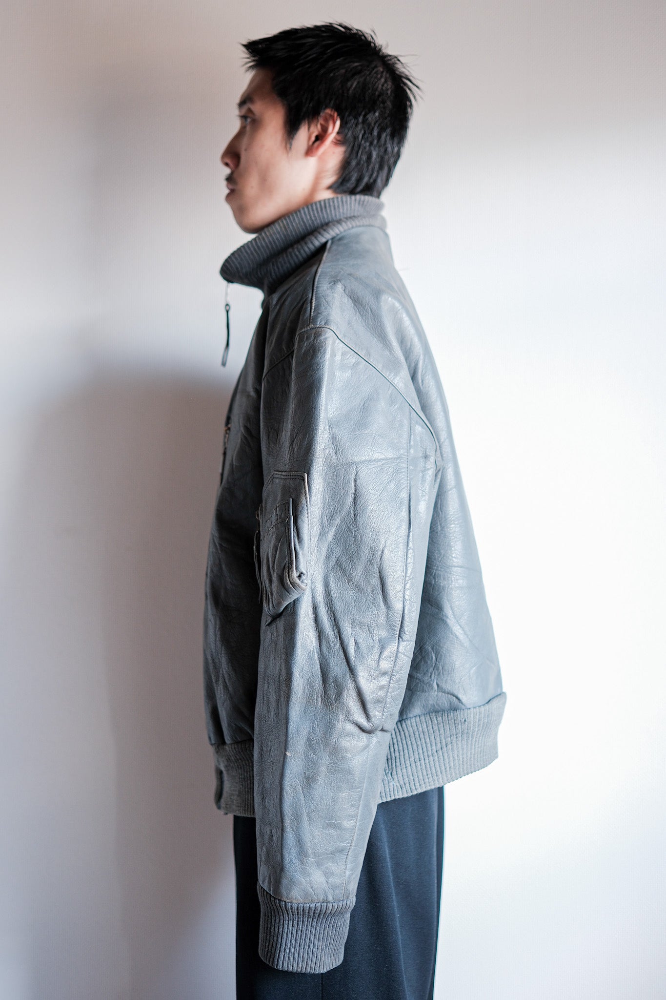 【~70’s】West German Air Force Pilot Leather Jacket Size.13