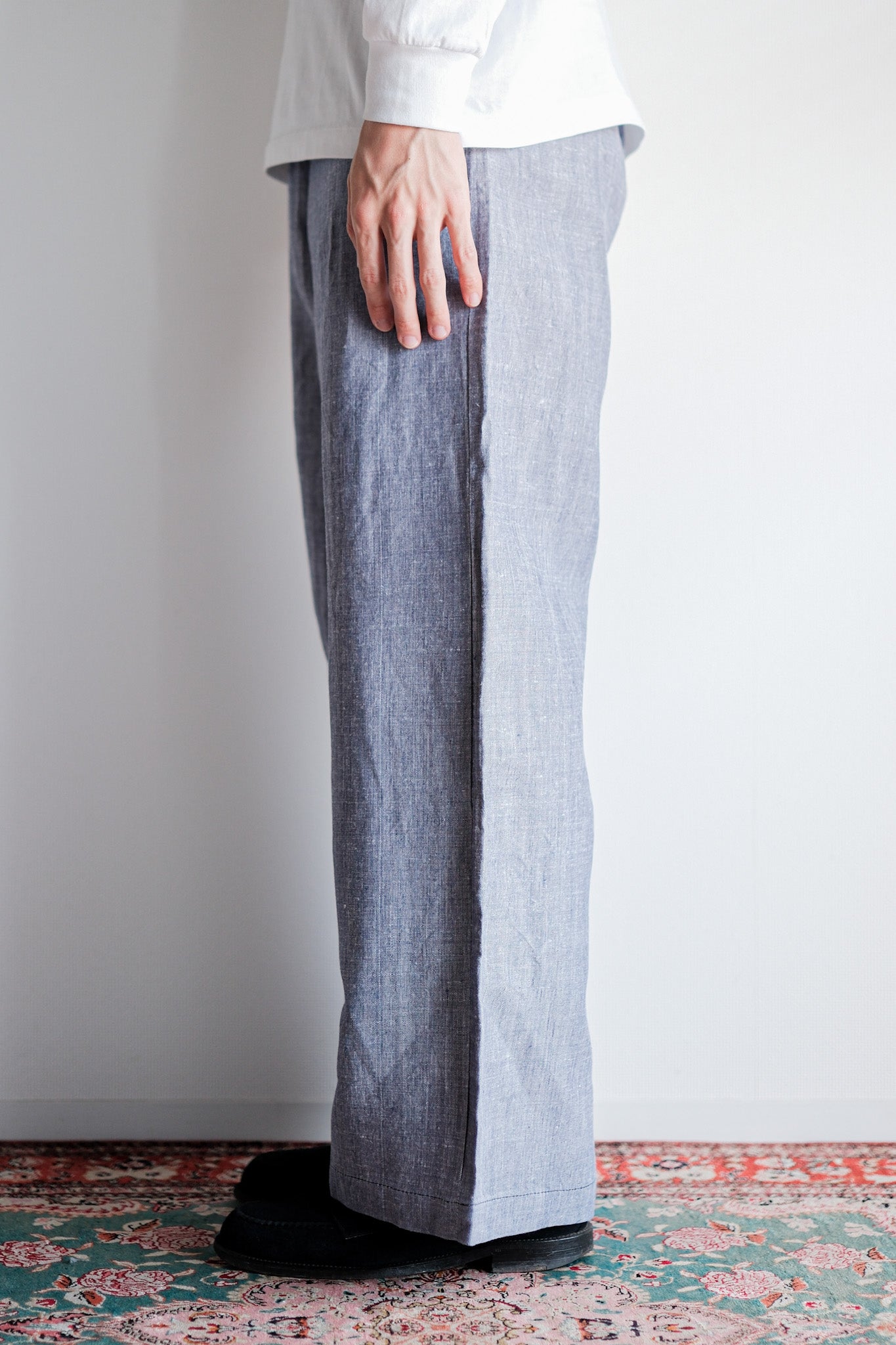 【~50's】French Navy Ramie Linen Sailor Pants Size.C-4 "Dead Stock"