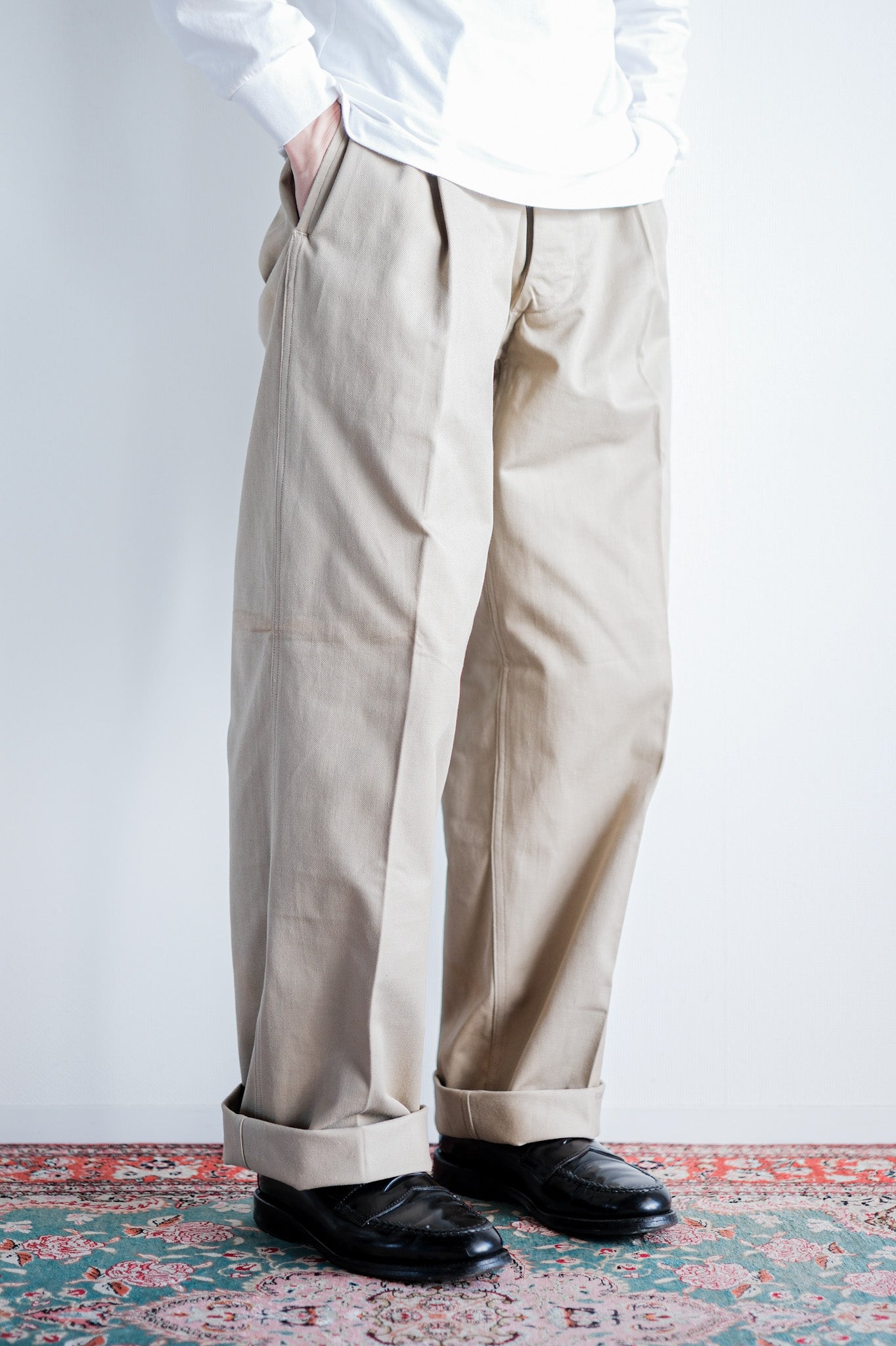 【~60's】French Army M52 Chino Trousers Size.32 "Dead Stock"