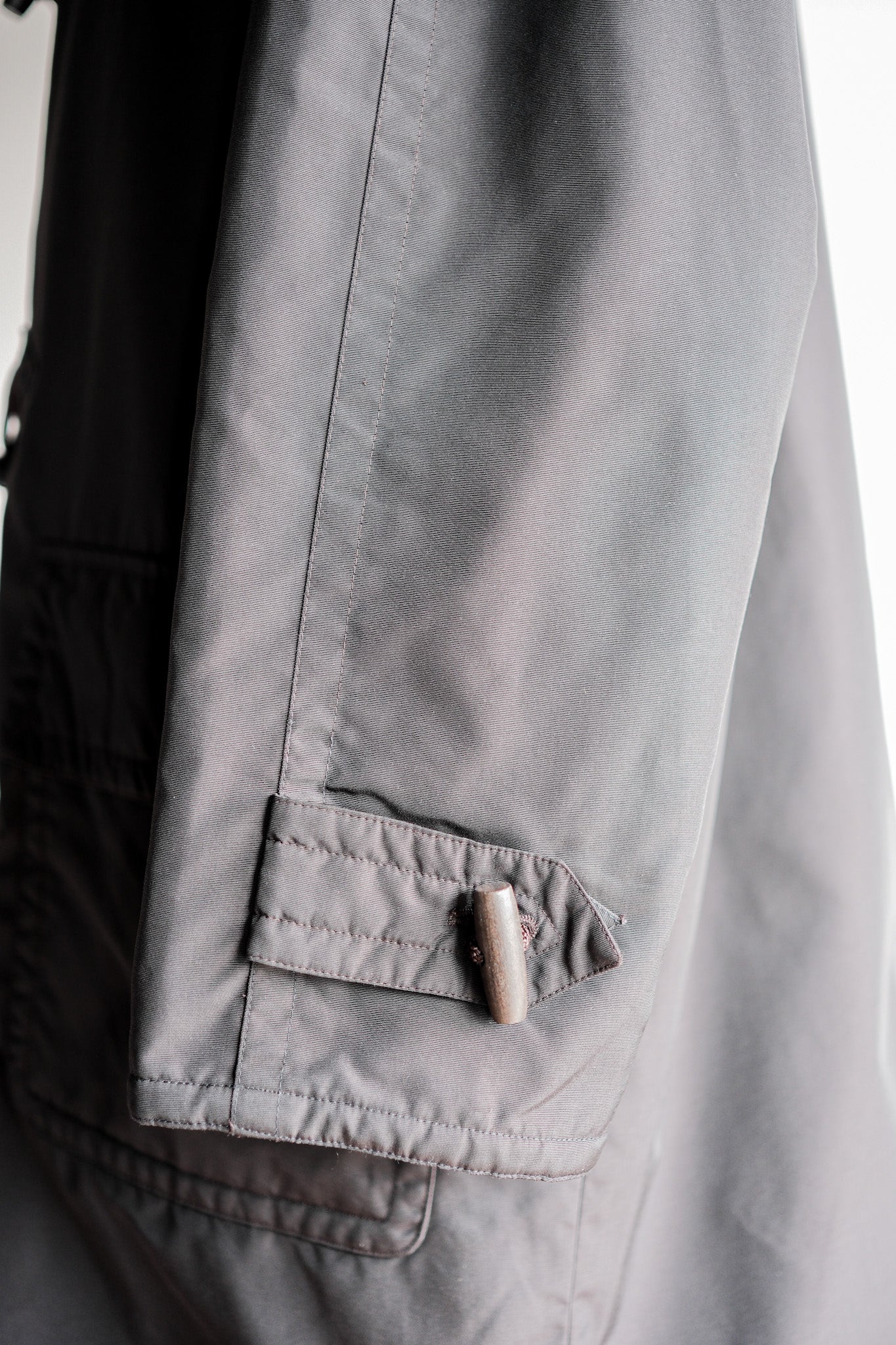 【~90's】Old Hermès Paris Dark Brown Polyamide Duffle Coat Size.54