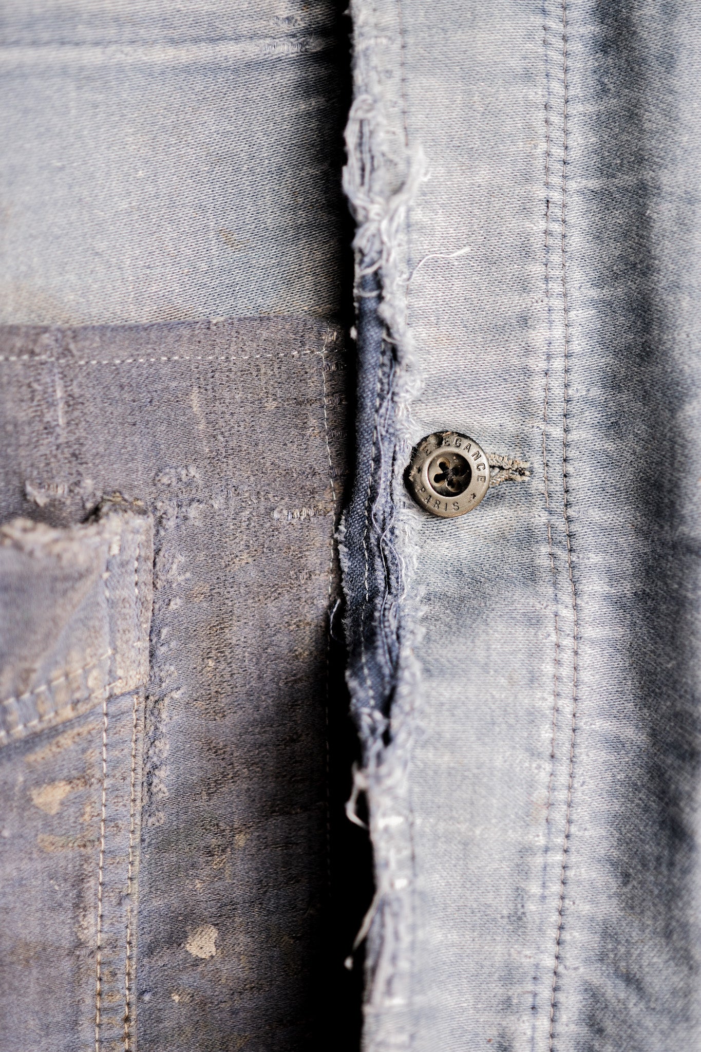 【~40's】French Vintage Blue Moleskin Work Jacket