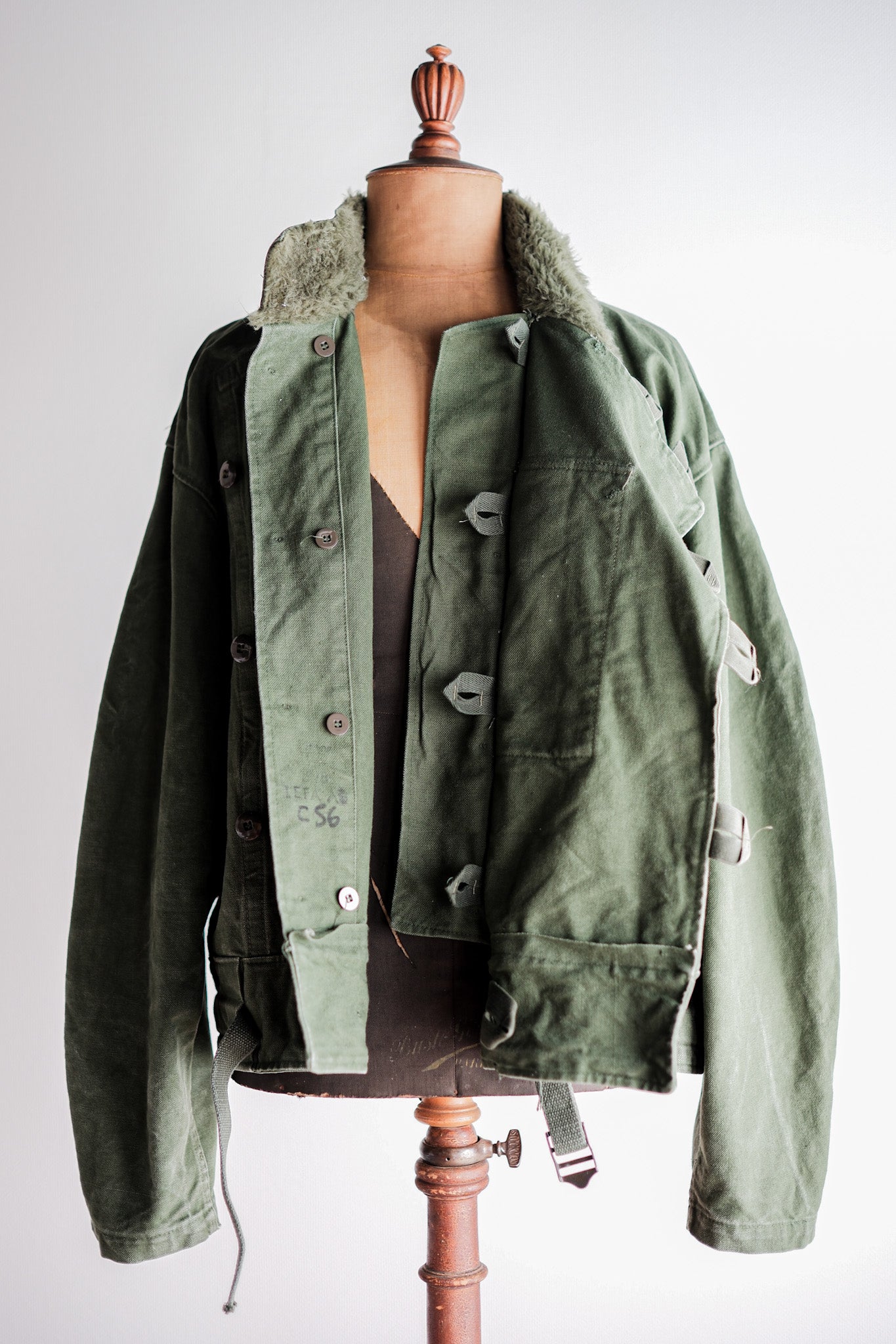 【~60's】Swedish Army Dispatch Rider Motorcycle Jacket Size.C56