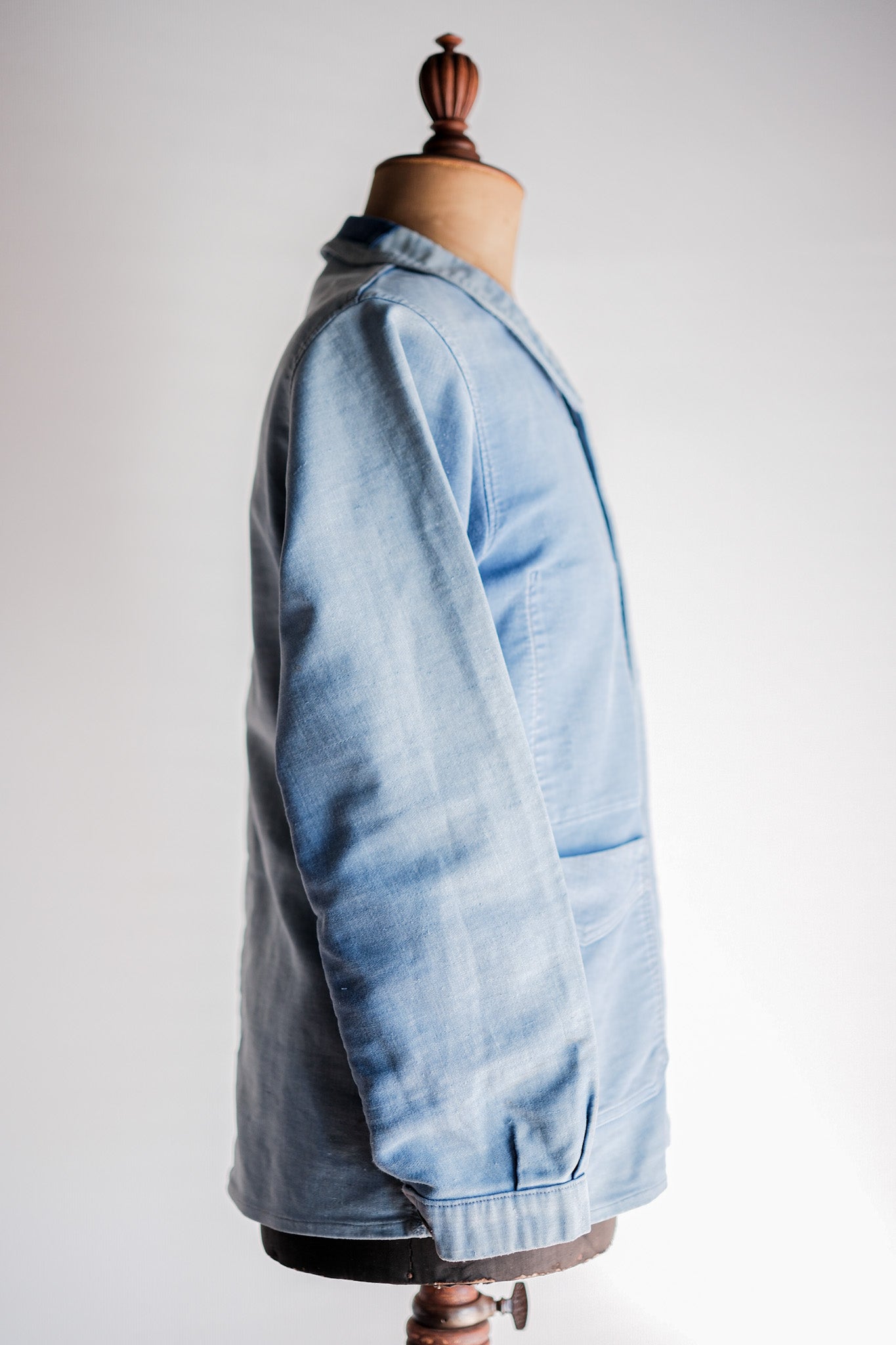 【~40's】French Vintage Blue Moleskin Work Jacket "4 Buttons"