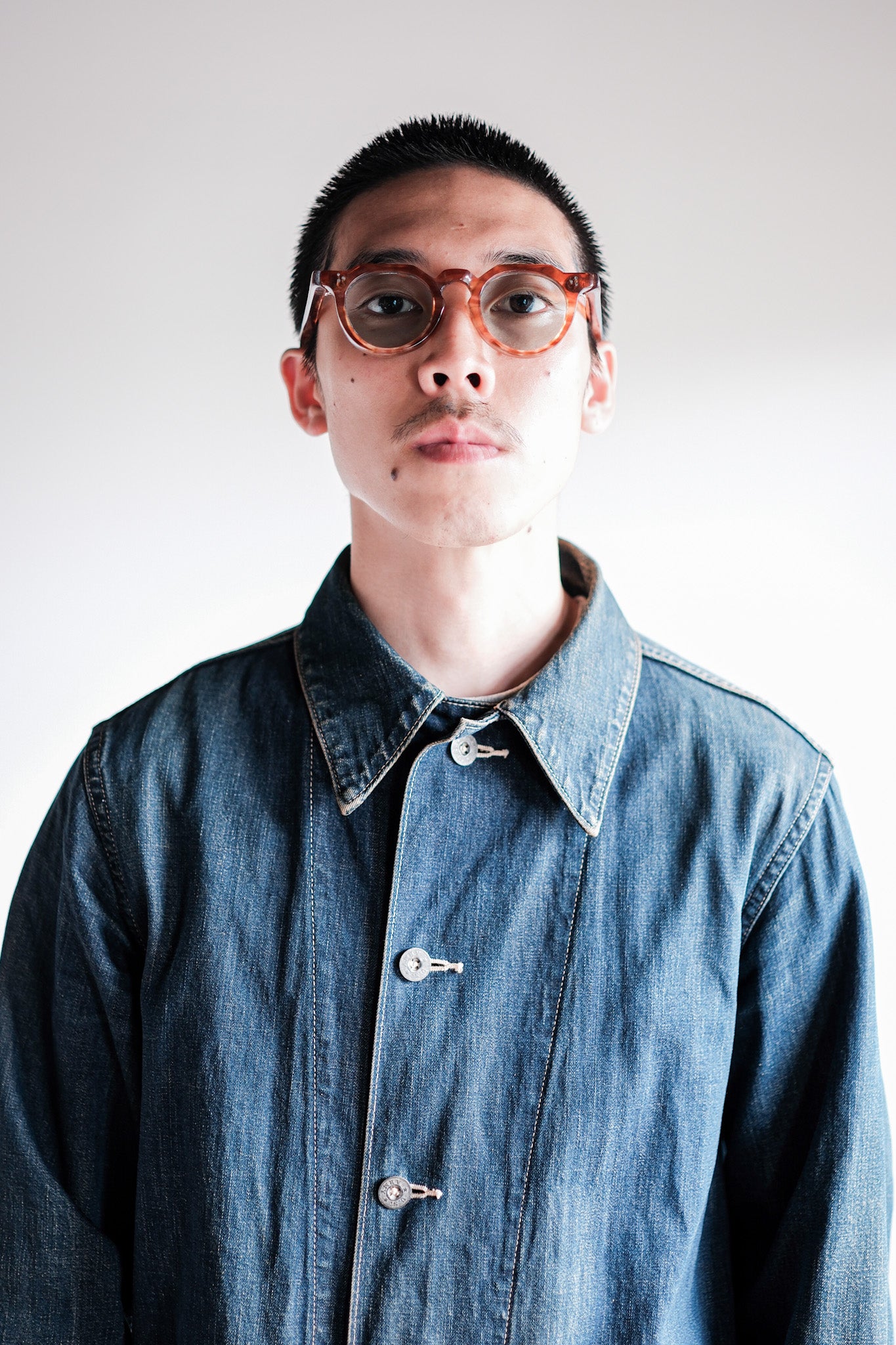 【~40’s】French Vintage Crown Panto Celluloid Frame "3 Dots"