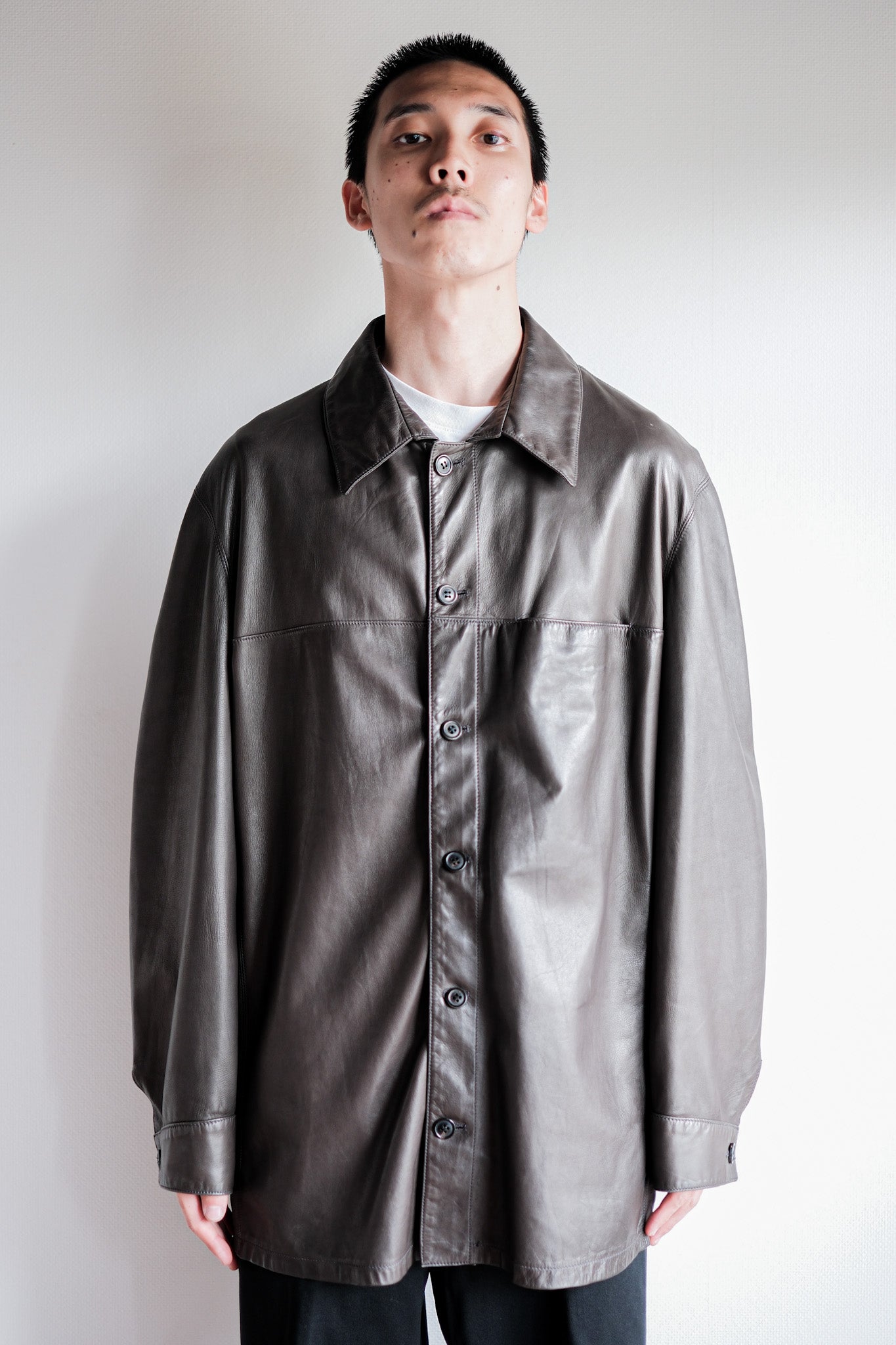 【~90's】Old SERAPHIN Lamb Leather Shirt Jacket Size.54