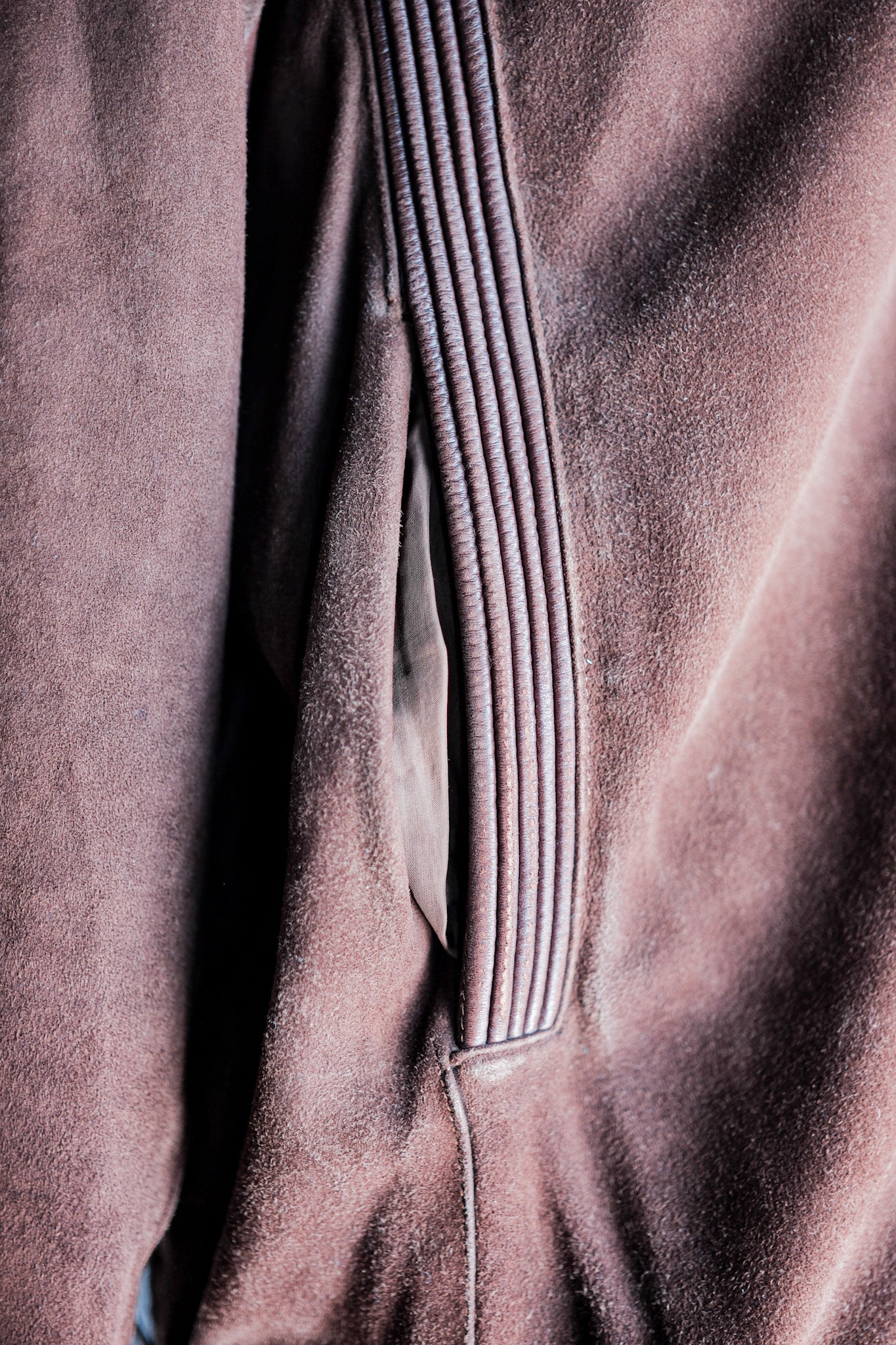 【~80’s】Old LOEWE Brown Suede Leather Jacket