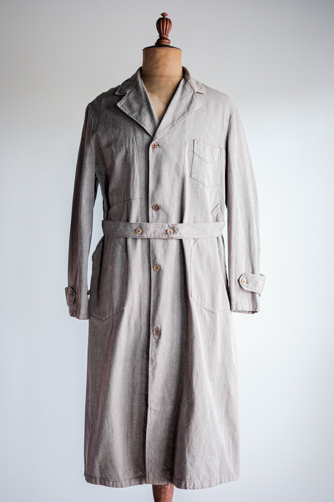 【~40's】French Vintage Brown Chambray Atelier Coat “Dead Stock”