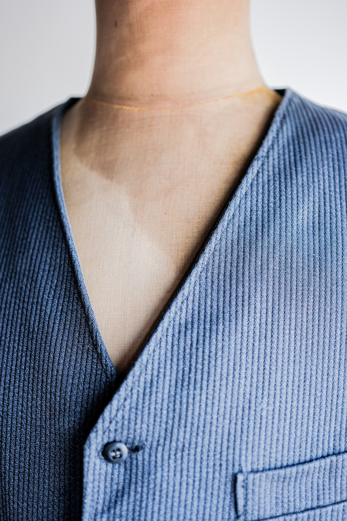 【~60's】French Vintage Gray Cotton Pique Work Gilet