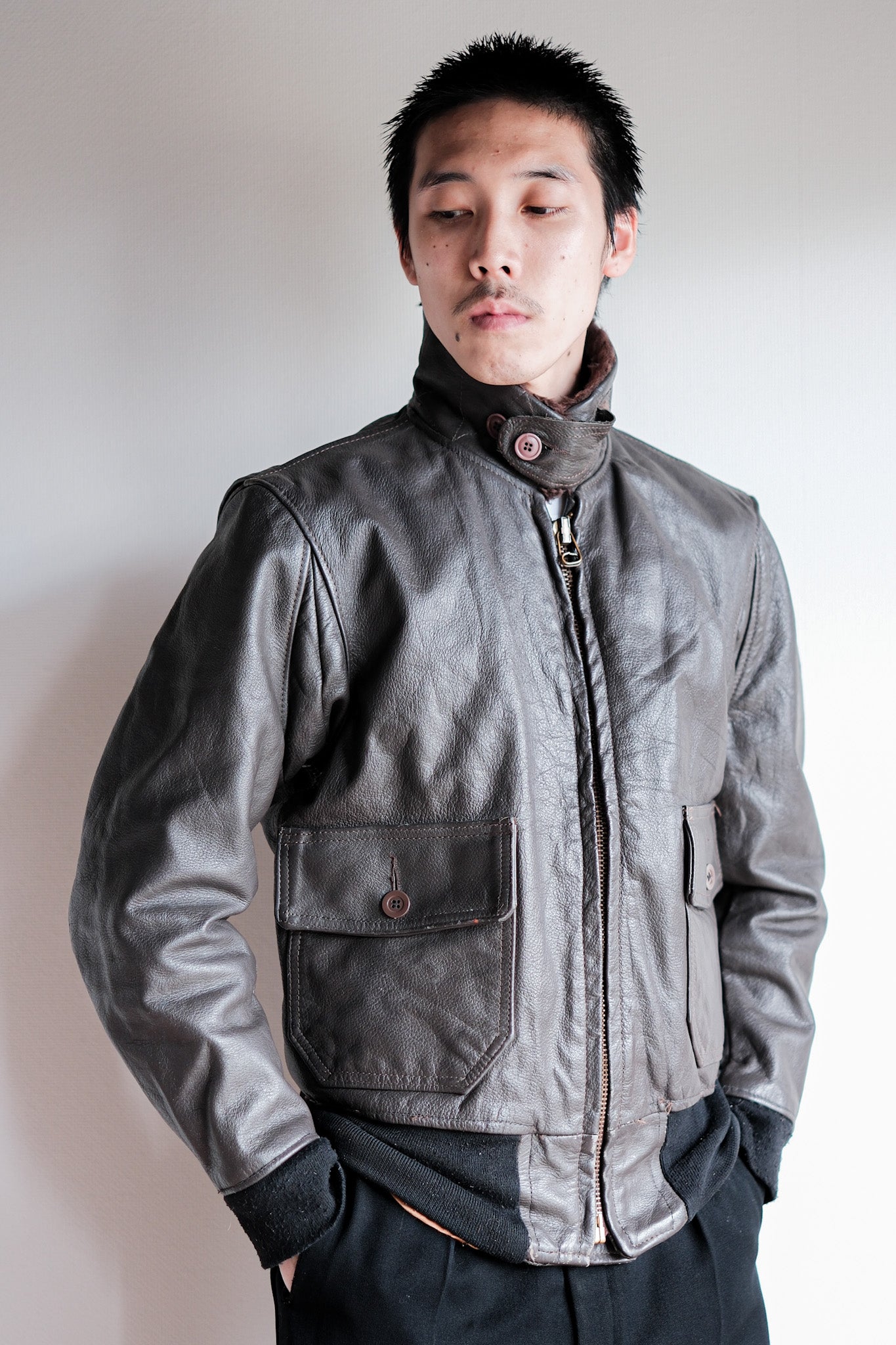 【~60's】U.S.NAVY G-1 Leather Flight Jacket Size.36