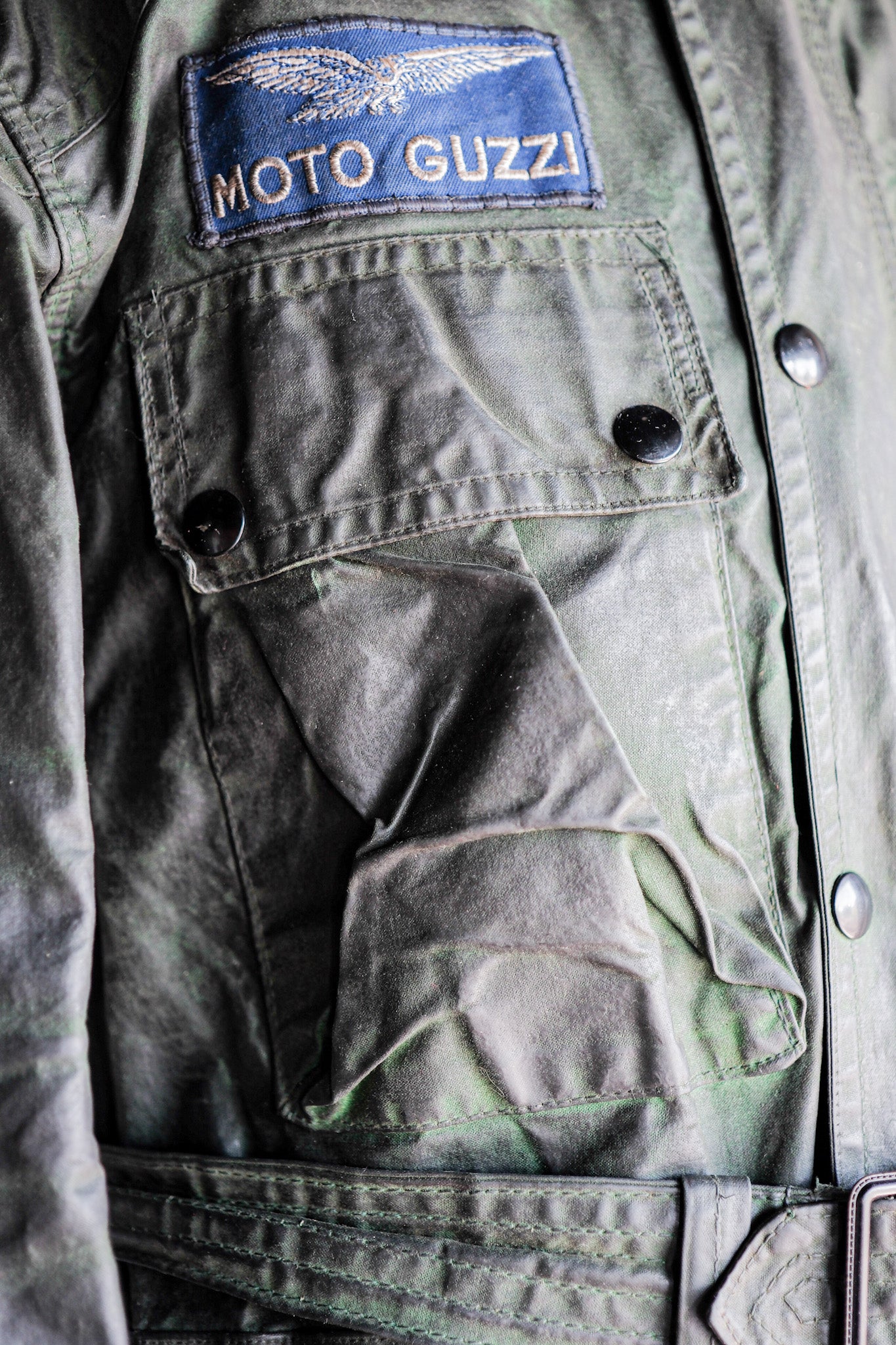 【~60's】Vintage Belstaff Green Waxed Jacket With Patches Size.36 “TRIALMASTER"