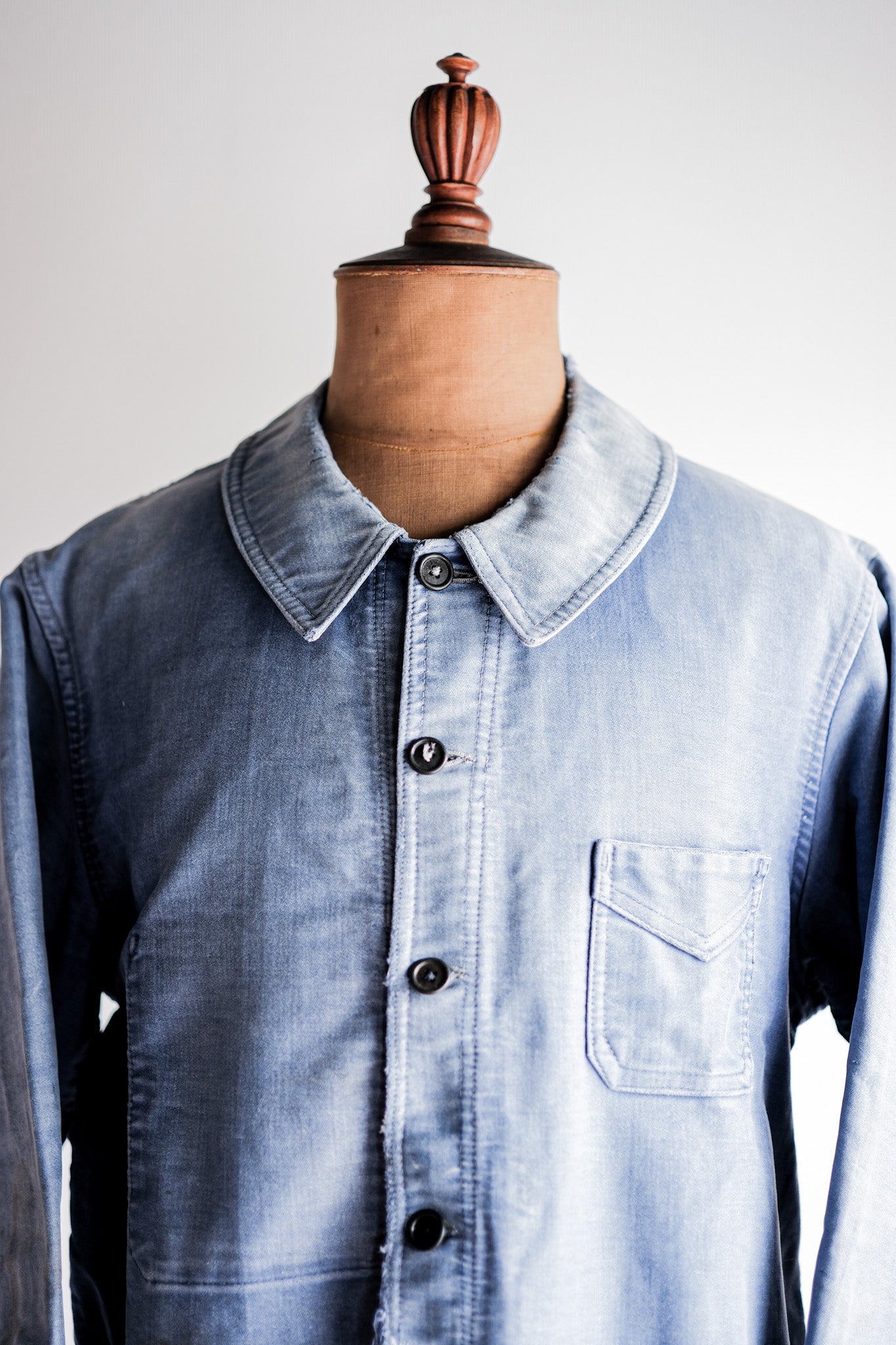 【~40's】French Vintage Blue Moleskin Work Jacket