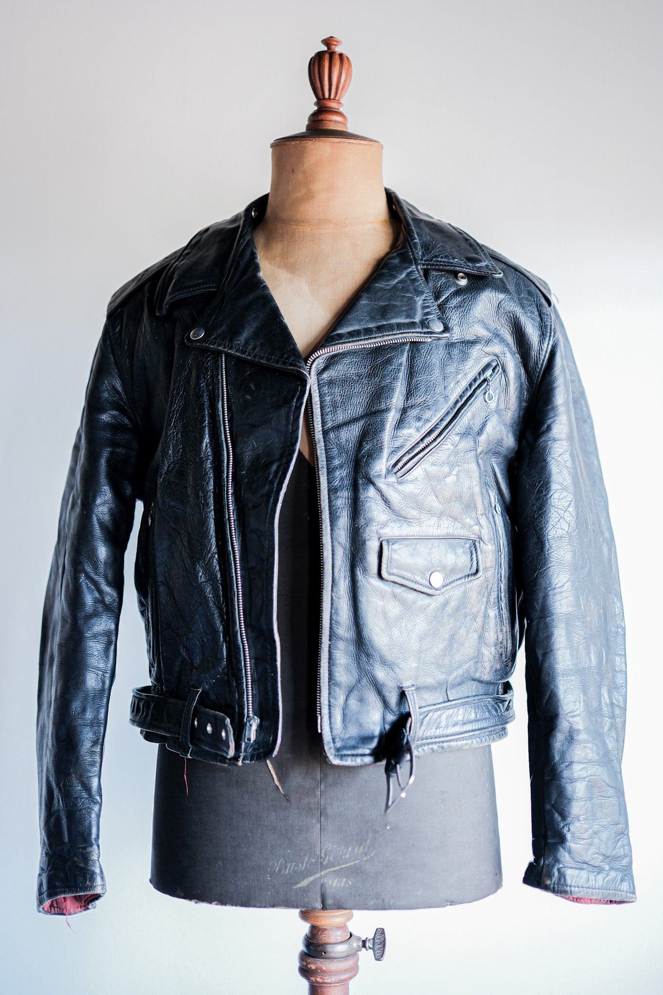【~50's】American Vintage Two Star Horsehide Motorcycle Leather Jacket "WINDWARD"