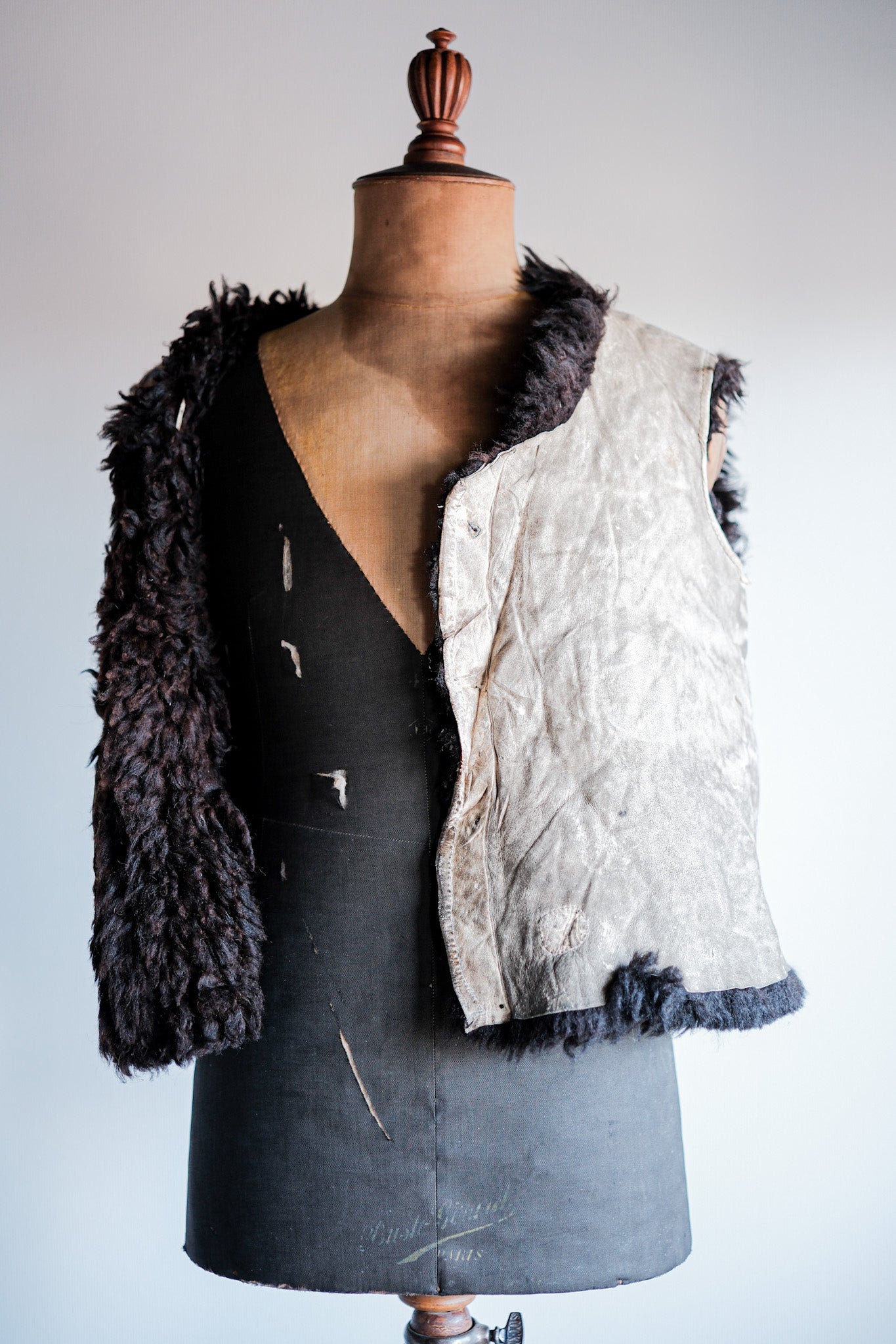 【~40's】WWⅡ German Waffen-SS Winter Sheepskin Fur Vest