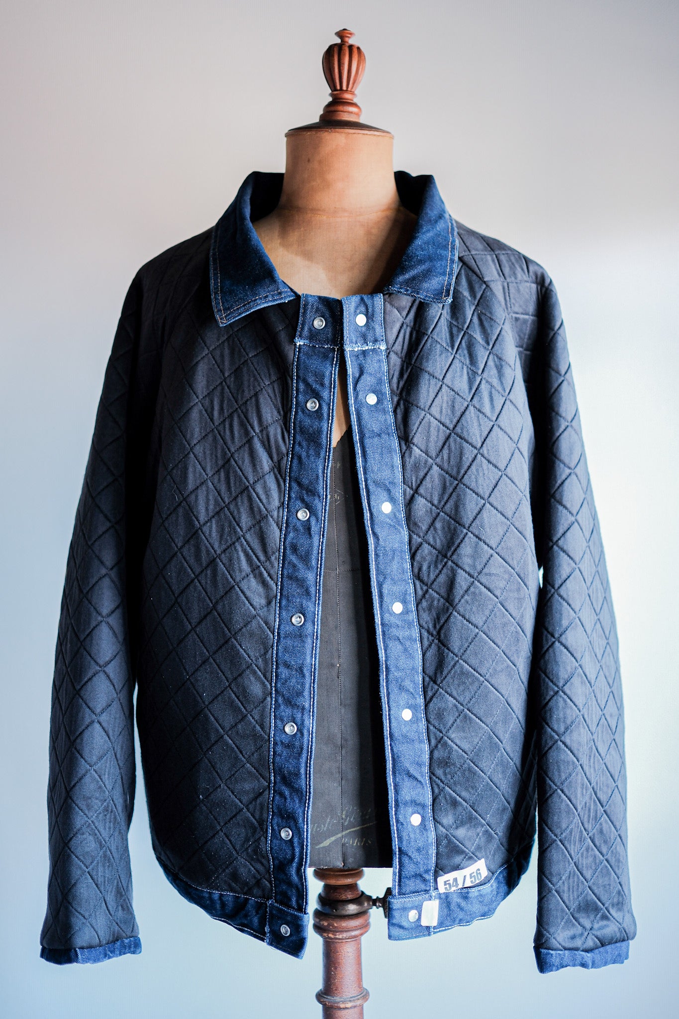 【~80's】American Vintage Raglan Sleeves Padded Denim Jacket Size.54