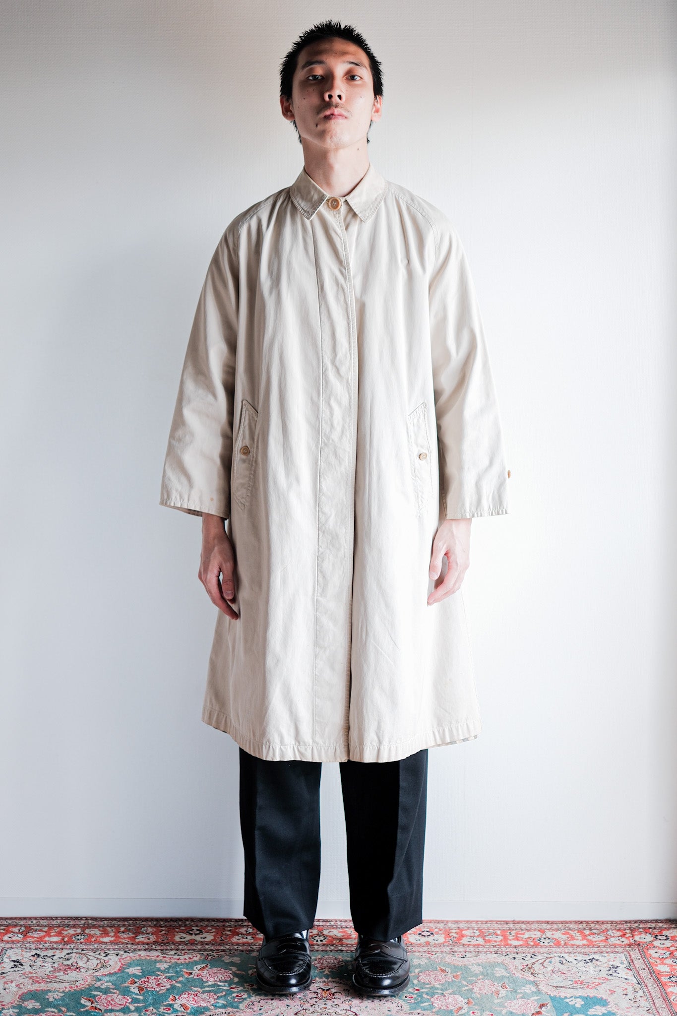 【~50's】Vintage Burberrys Single Raglan Balmacaan Coat C100 for Ladies "Made in France"