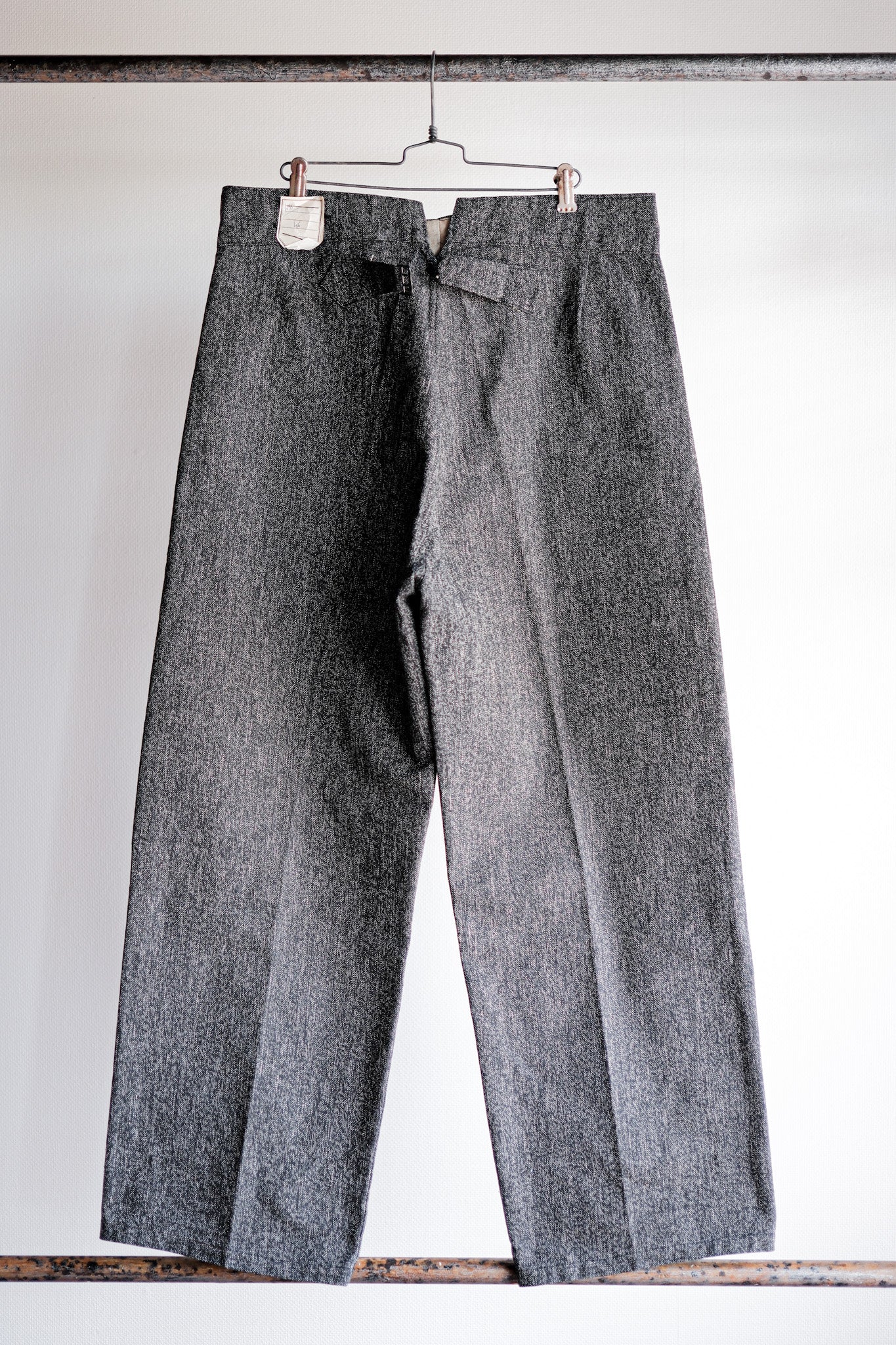 【~30's】French Vintage Black Chambray Work Pants “Dead Stock”