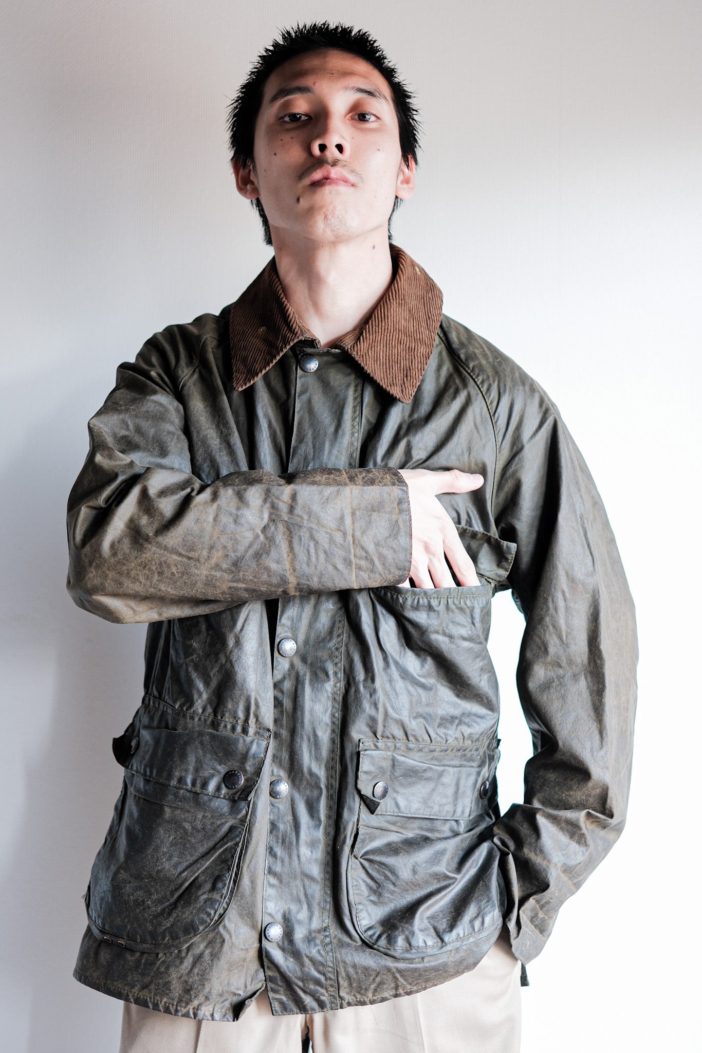 【~80’s】Vintage Barbour "BEDALE" 2 Crest Size.38 "4 Pockets"