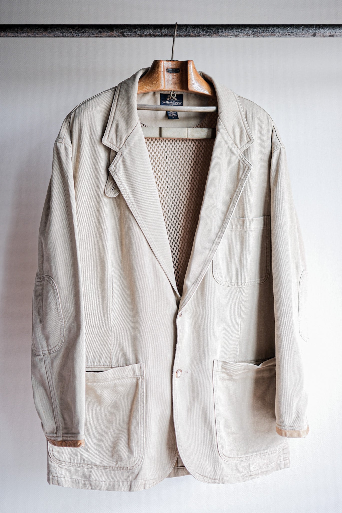 【~90's】Willis&Geiger Cotton Safari Jacket With Chin Strap Size.L