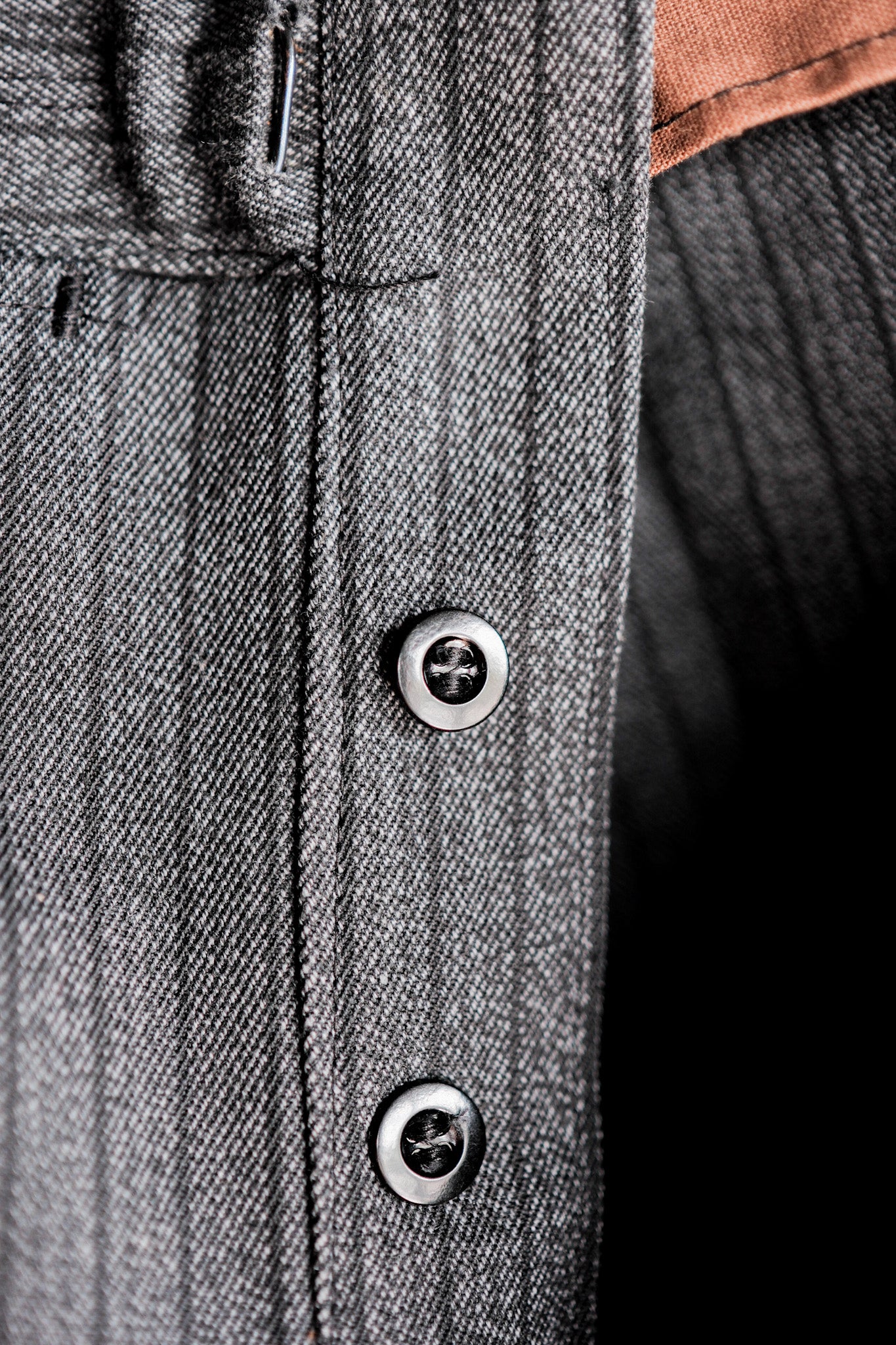 【~40's】French Vintage Salt & Pepper Cotton Striped Work Pants "Dead Stock"