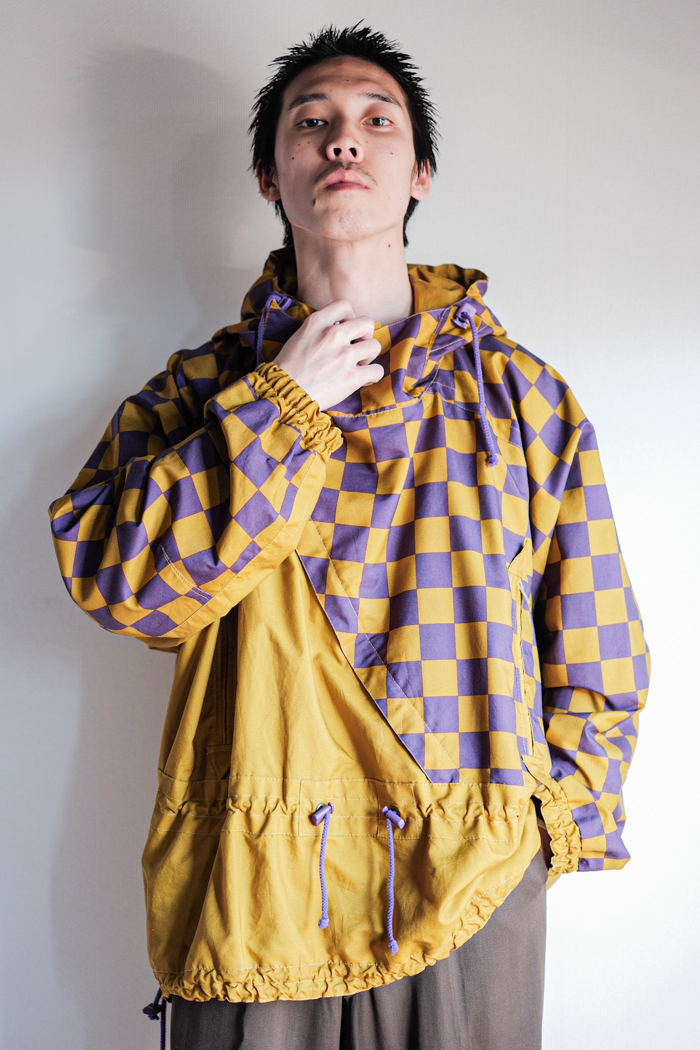 【~80's】German Vintage Checkerboard Anorak Parka