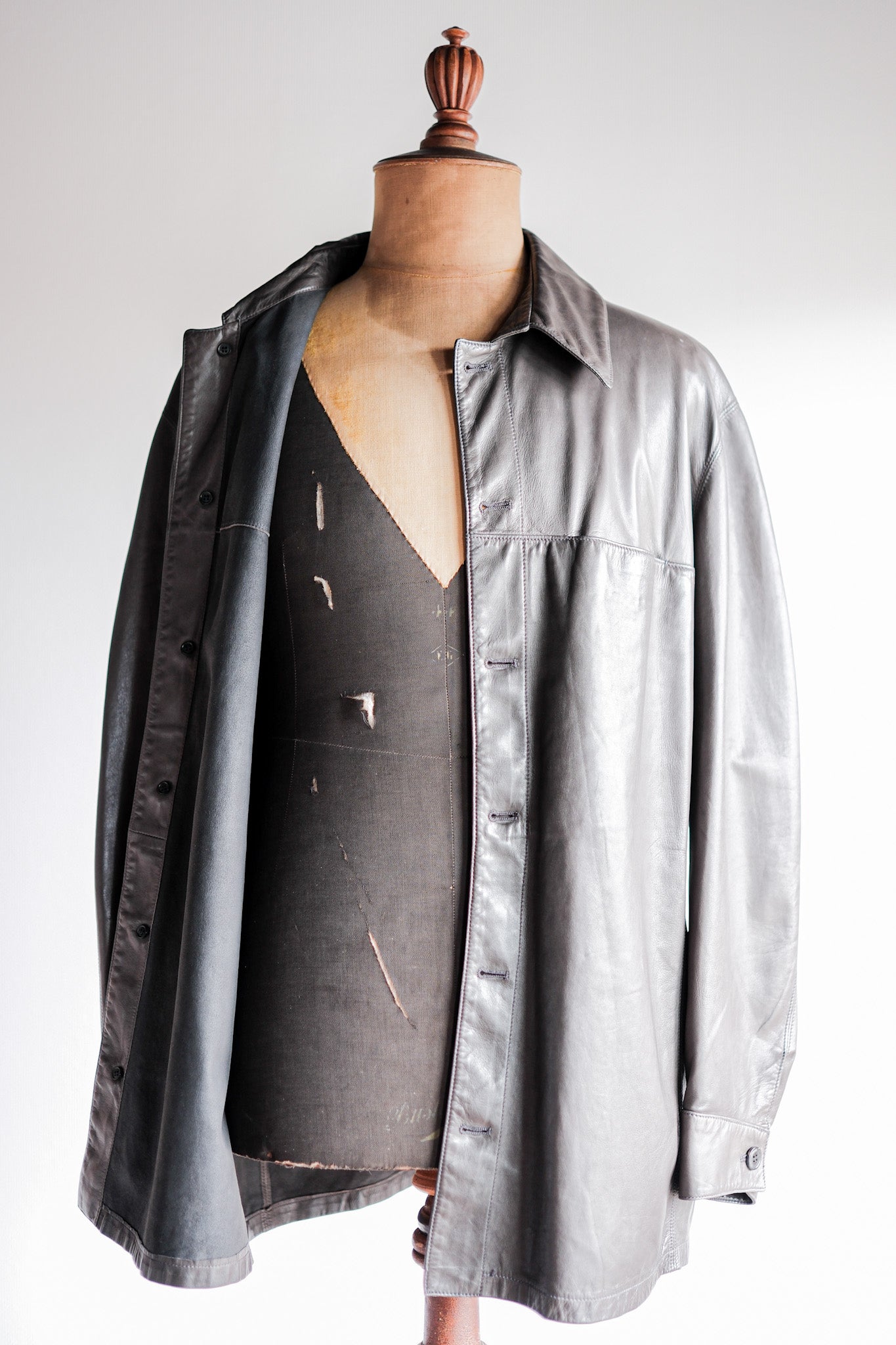 【~90's】Old SERAPHIN Lamb Leather Shirt Jacket Size.54