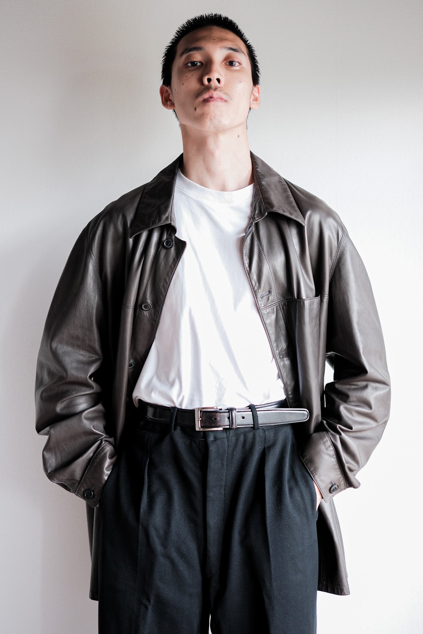 【~90's】Old SERAPHIN Lamb Leather Shirt Jacket Size.54