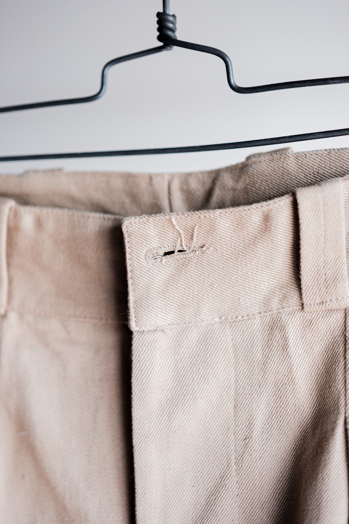 【~50's】French Army M52 Chino Trousers Size.12 "Dead Stock"