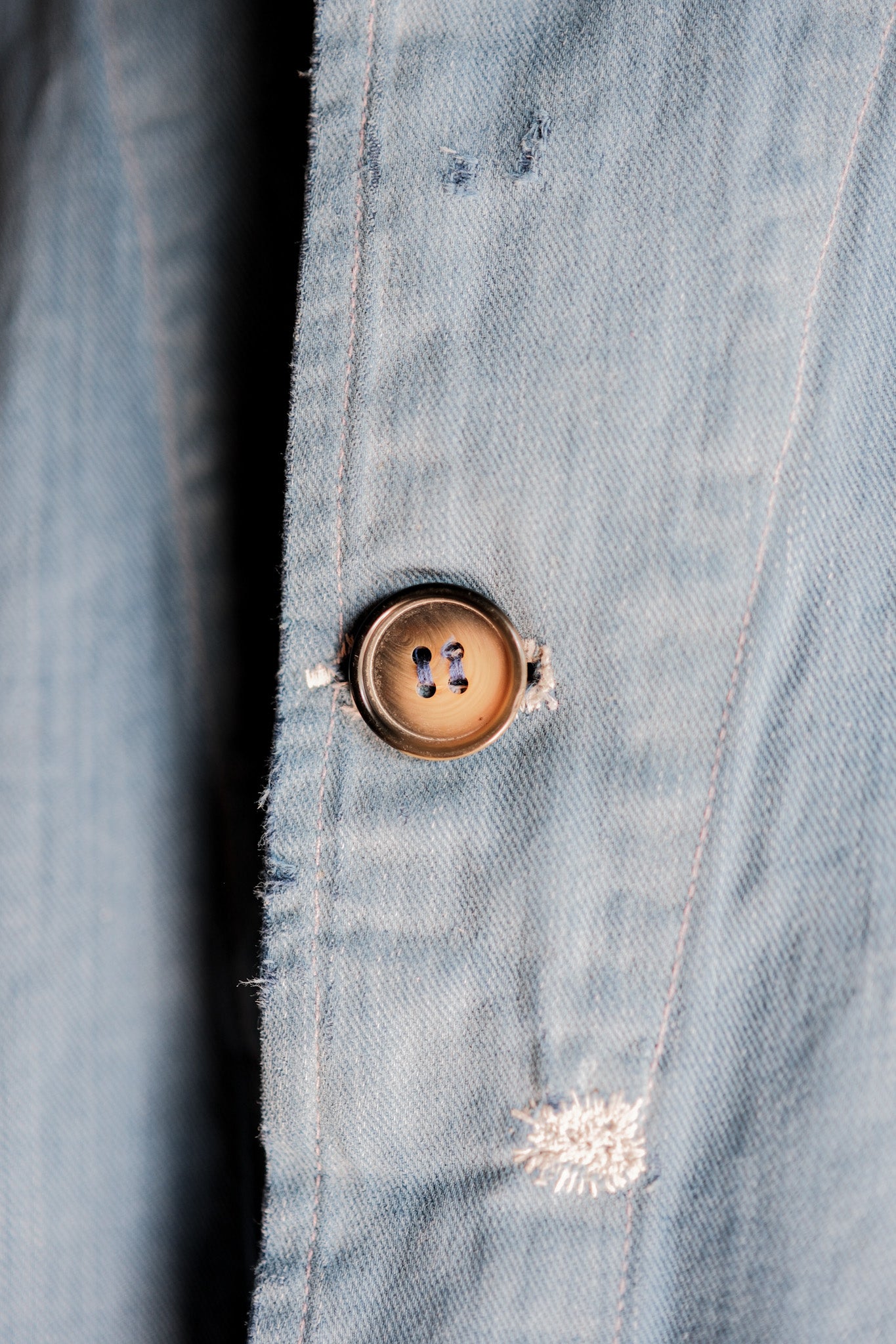 【~40’s】French Vintage Indigo Cotton Twill Lapel Work Jacket