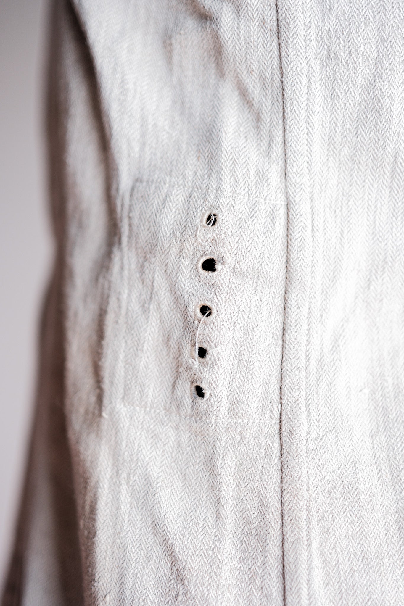 【~40's】German Air Force Drillich HBT Linen Jacket With Chin Strap "Luftwaffe"