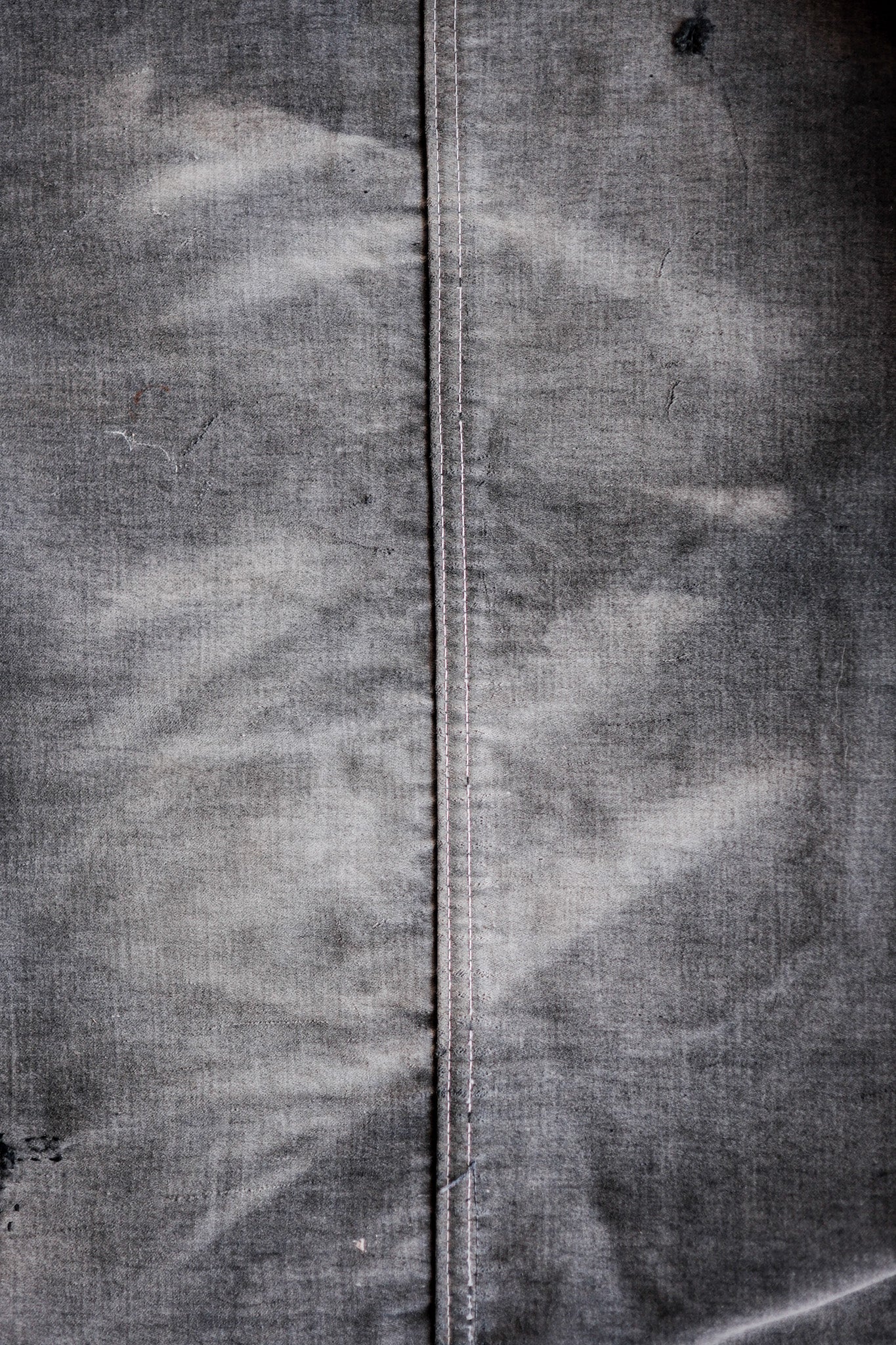 【~40's】French Vintage Black Moleskin Work Jacket "Boro" "Le Mont St. Michel"